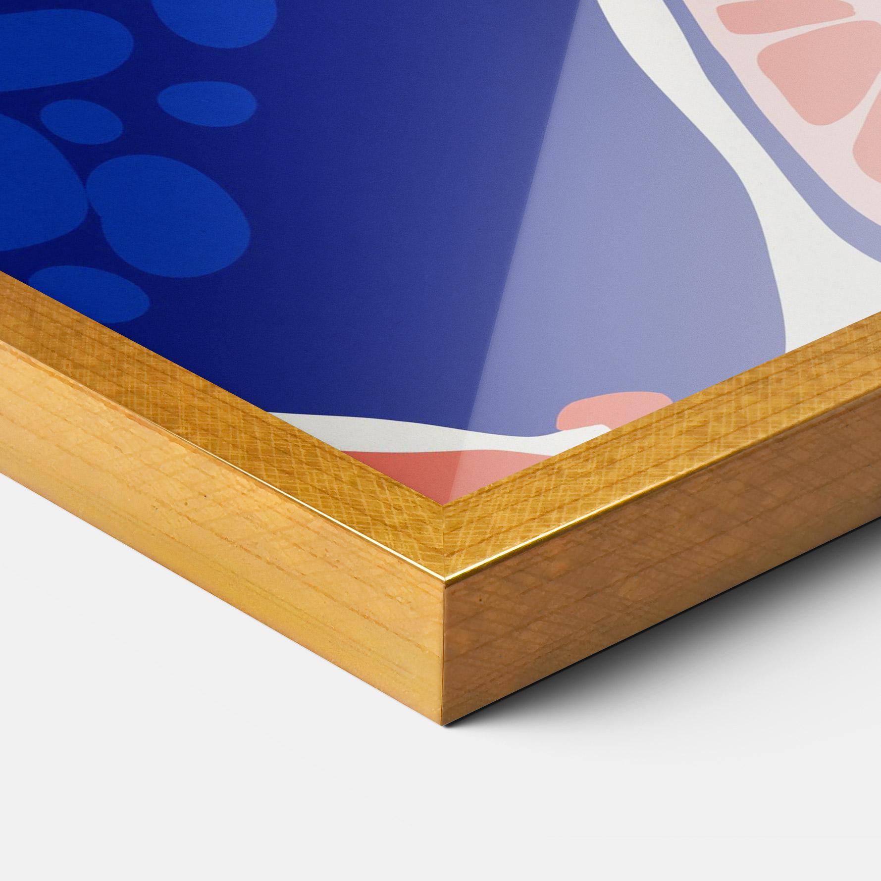 Plakat w Ramie Blue Pink Fruit mockup 3