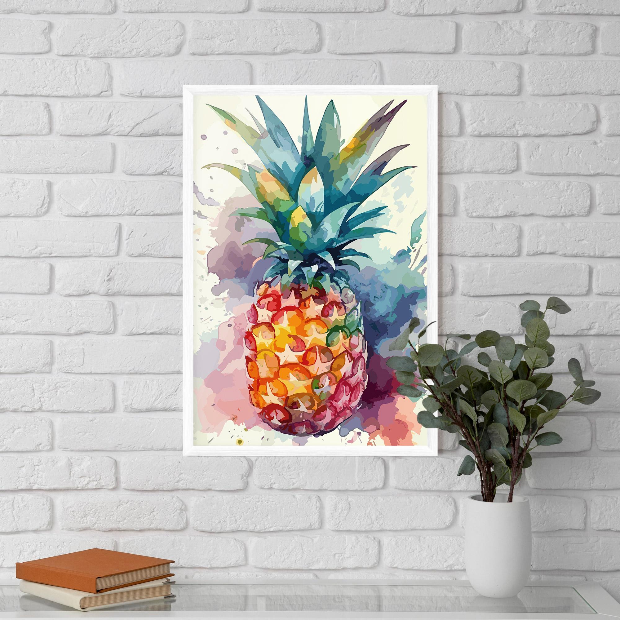 Plakat w Ramie Colorful Pineapple mockup 5