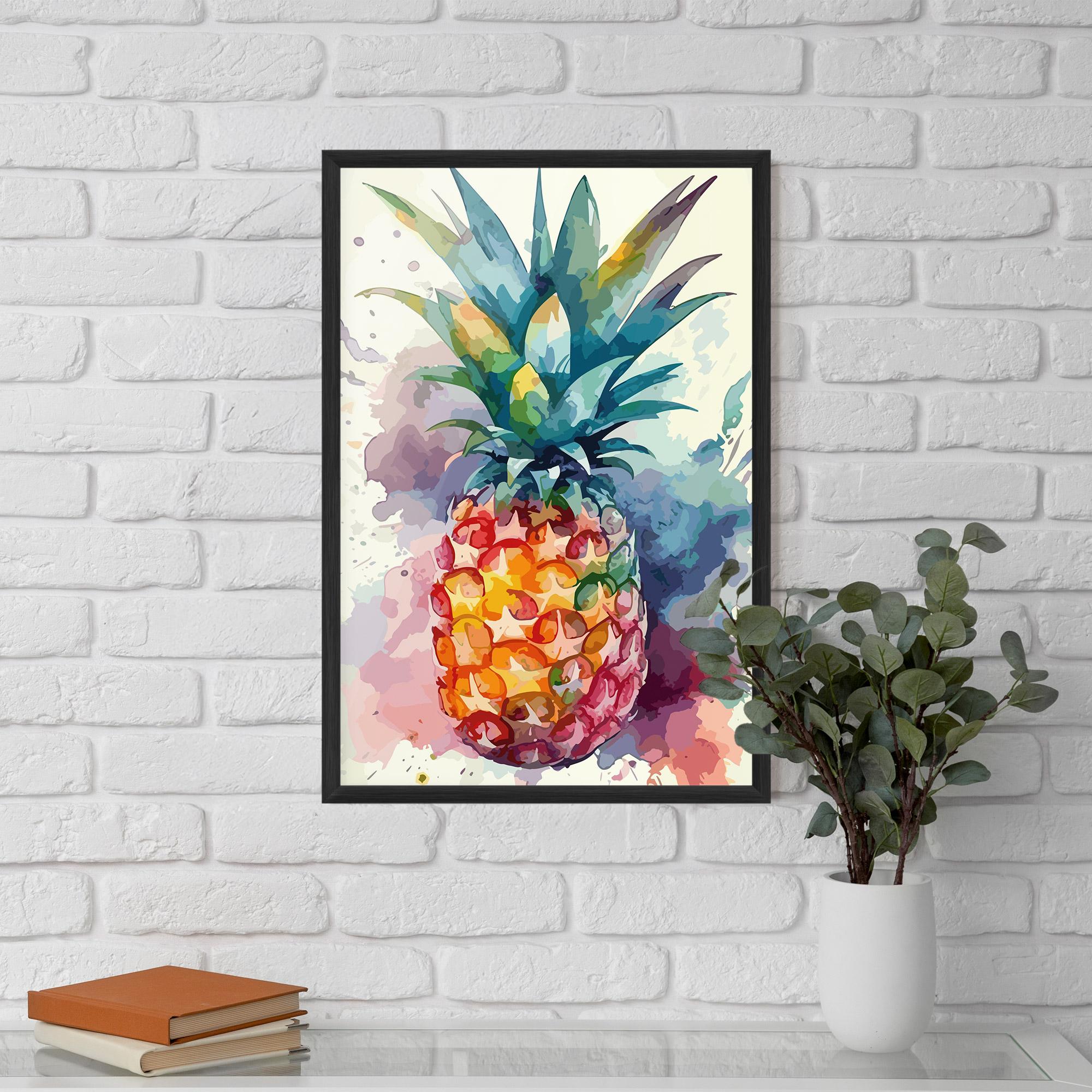 Plakat w Ramie Colorful Pineapple mockup 5
