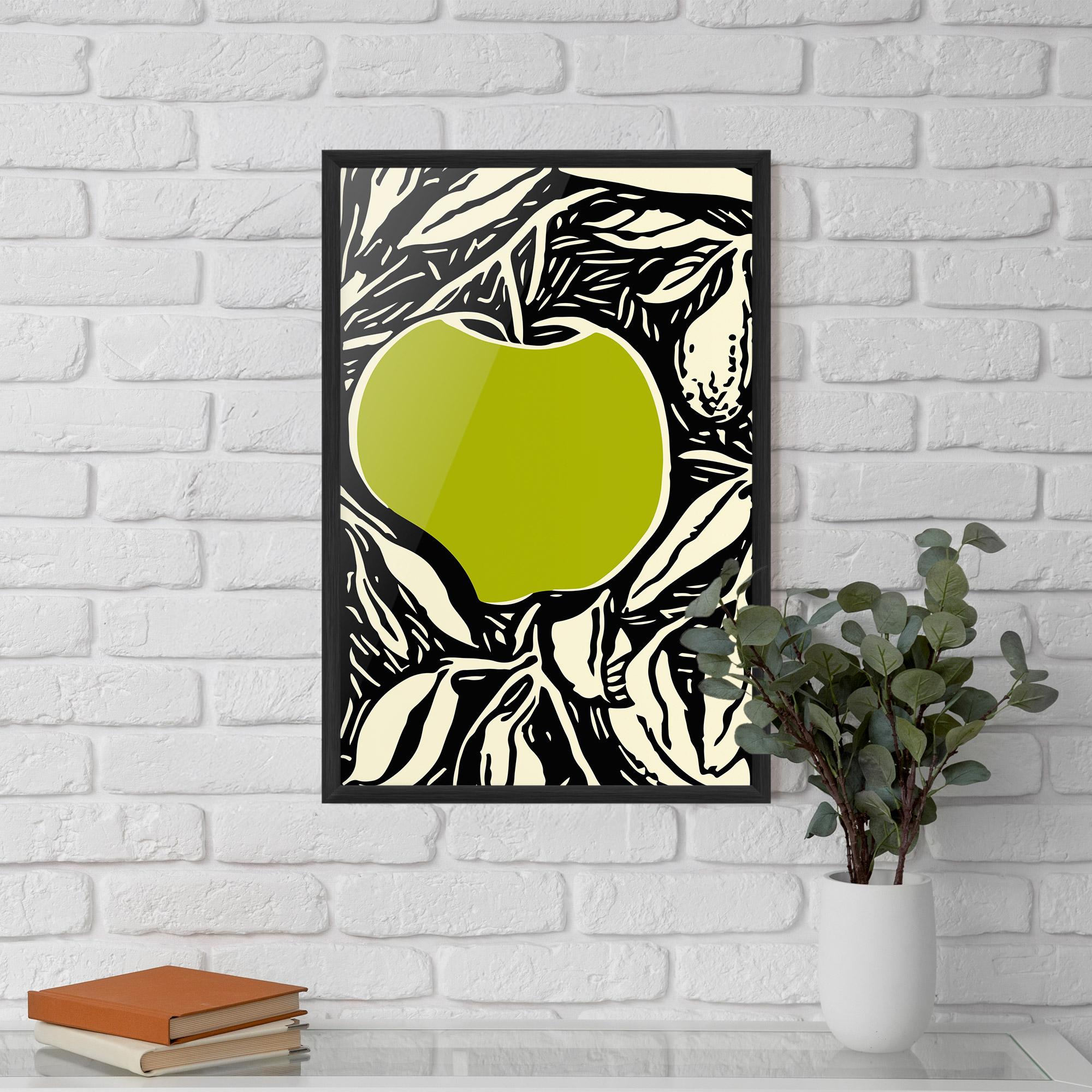 Plakat w Ramie Green Apple mockup 5