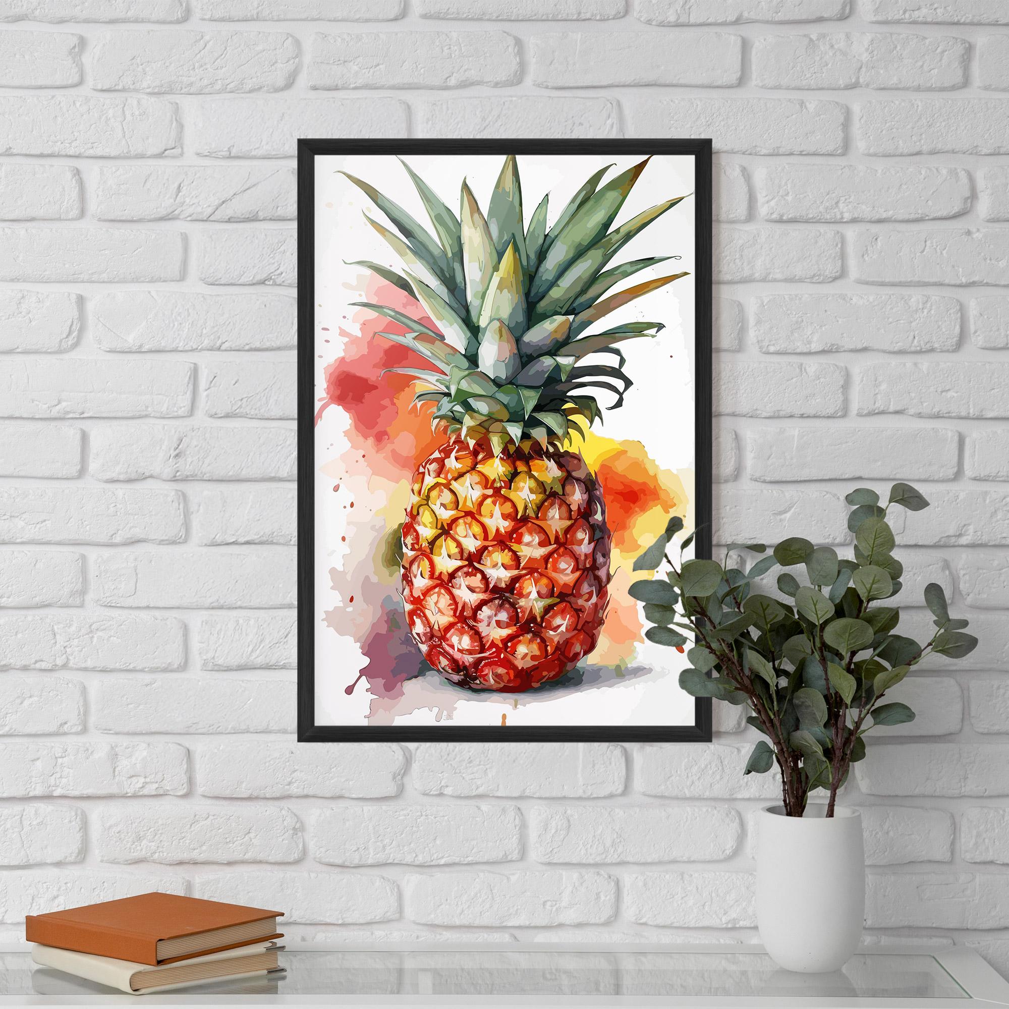Plakat w Ramie Pineapple Watercolor mockup 5