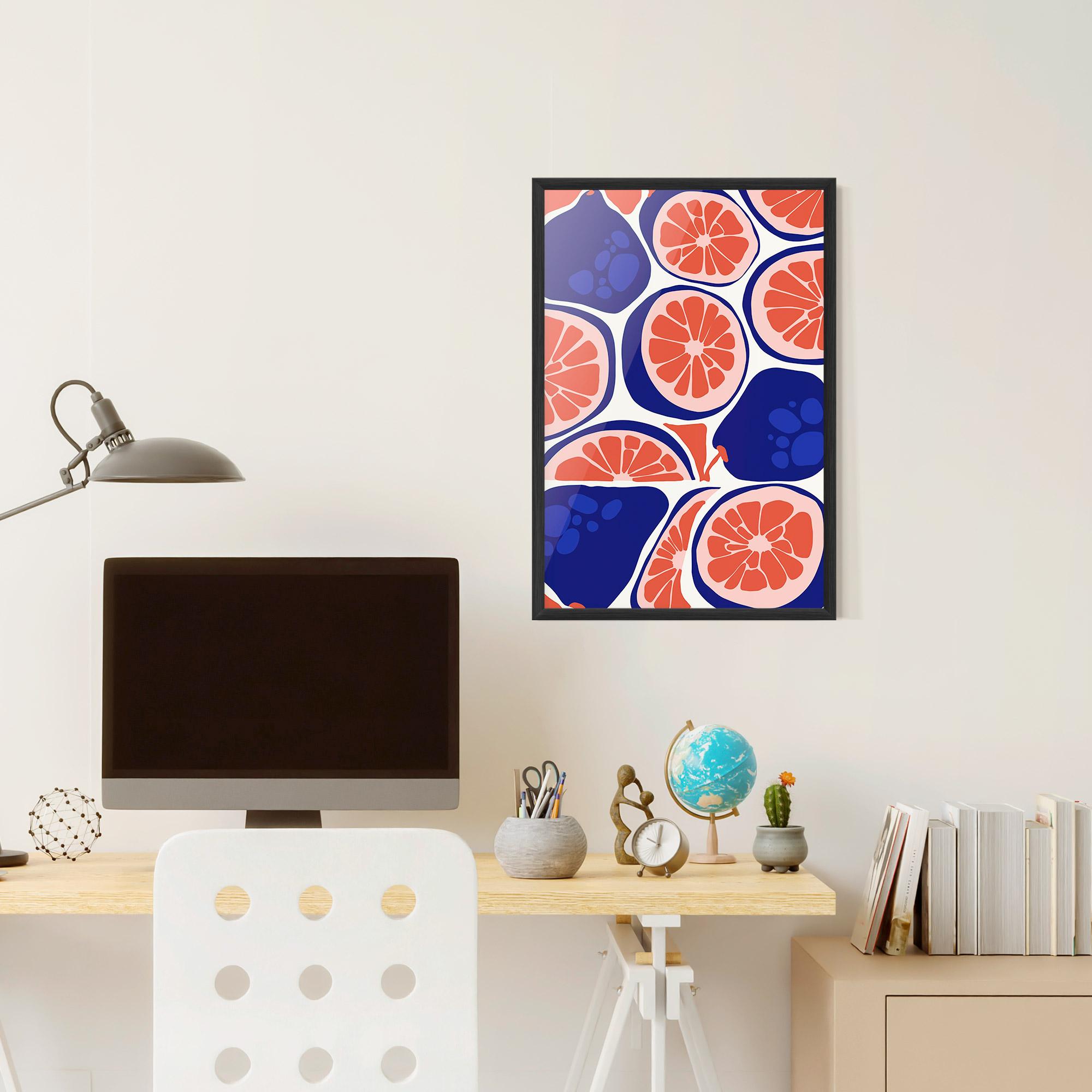 Plakat w Ramie Blue Pink Fruit mockup 6