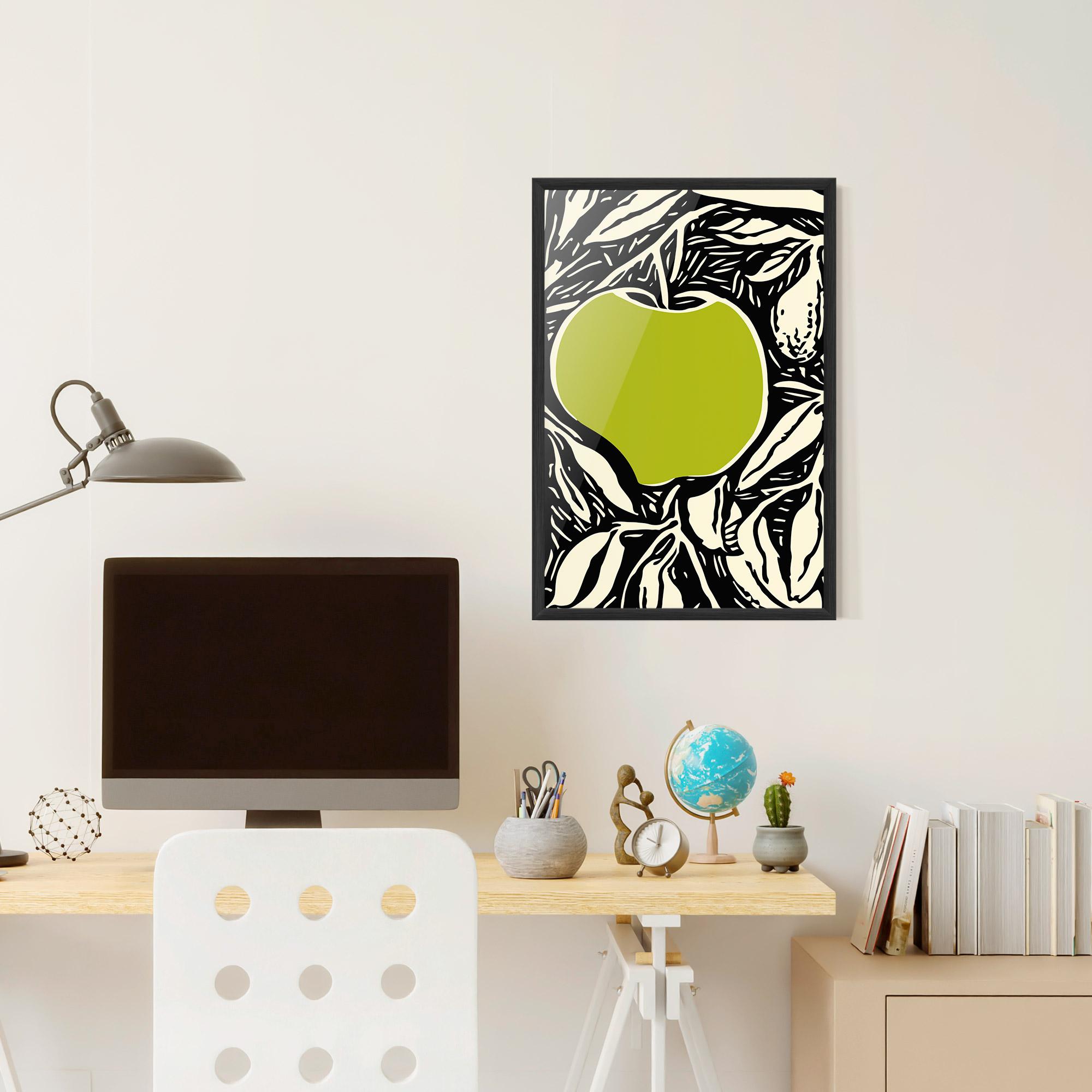 Plakat w Ramie Green Apple mockup 6