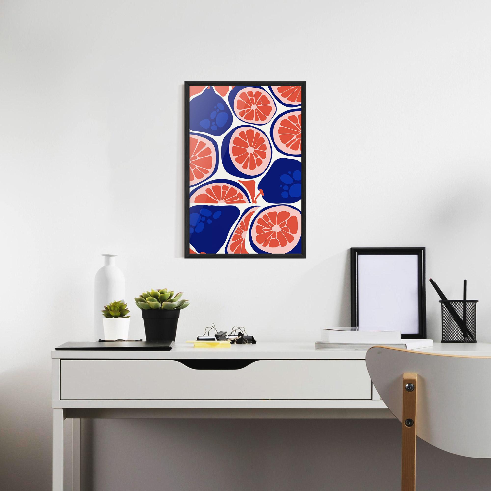 Plakat w Ramie Blue Pink Fruit mockup 7