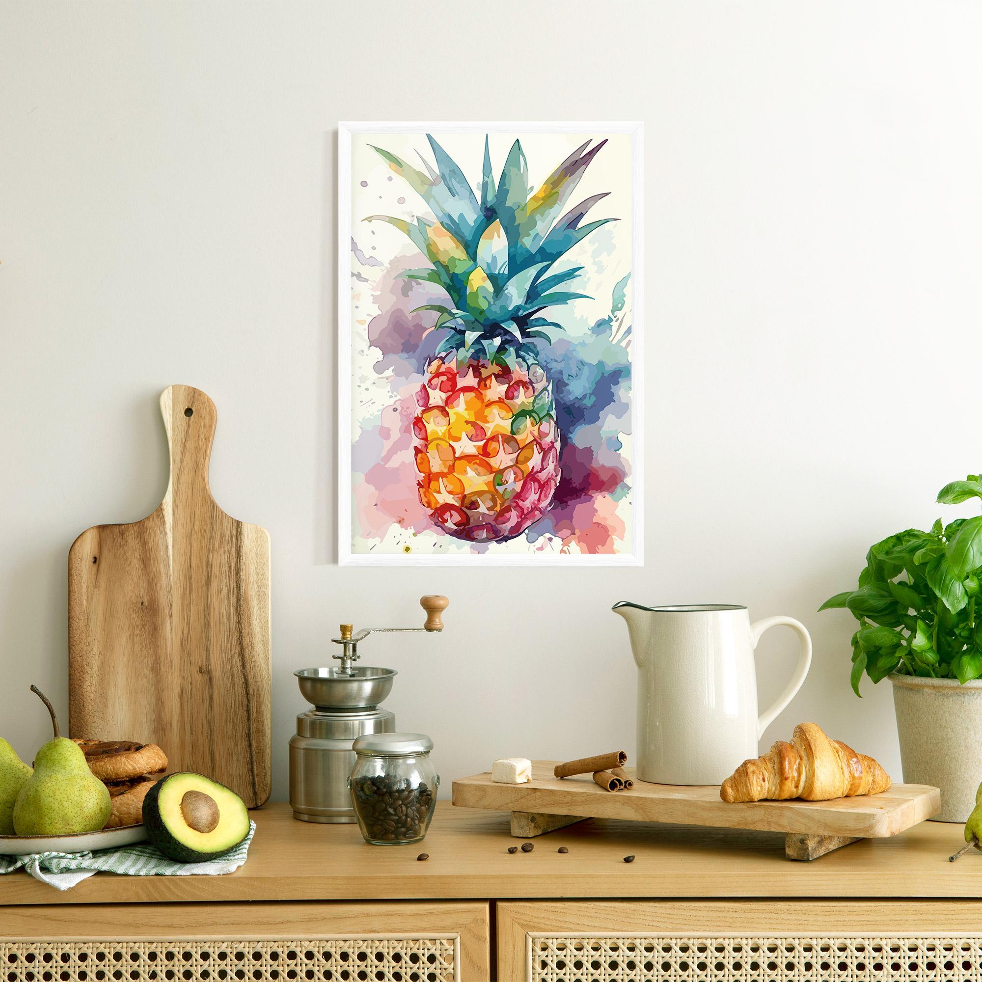 Plakat w Ramie Colorful Pineapple mockup 8