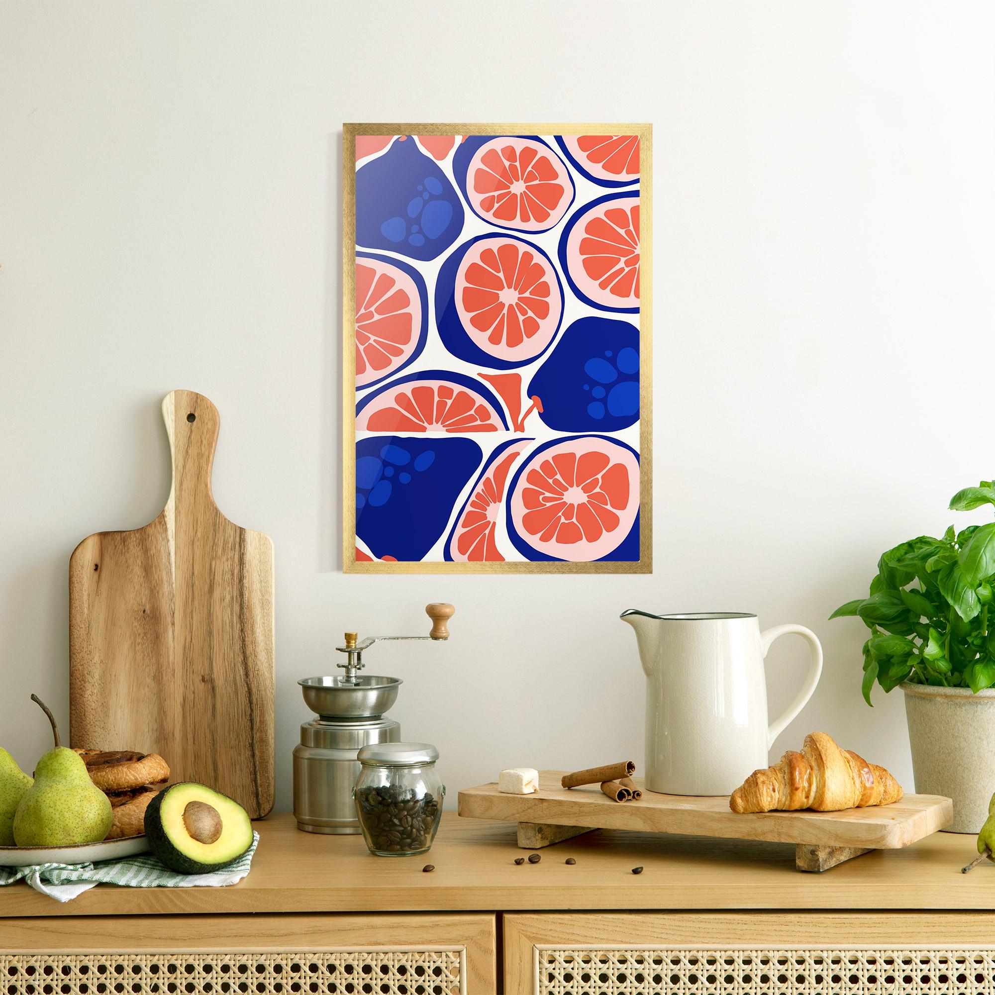 Plakat w Ramie Blue Pink Fruit mockup 8