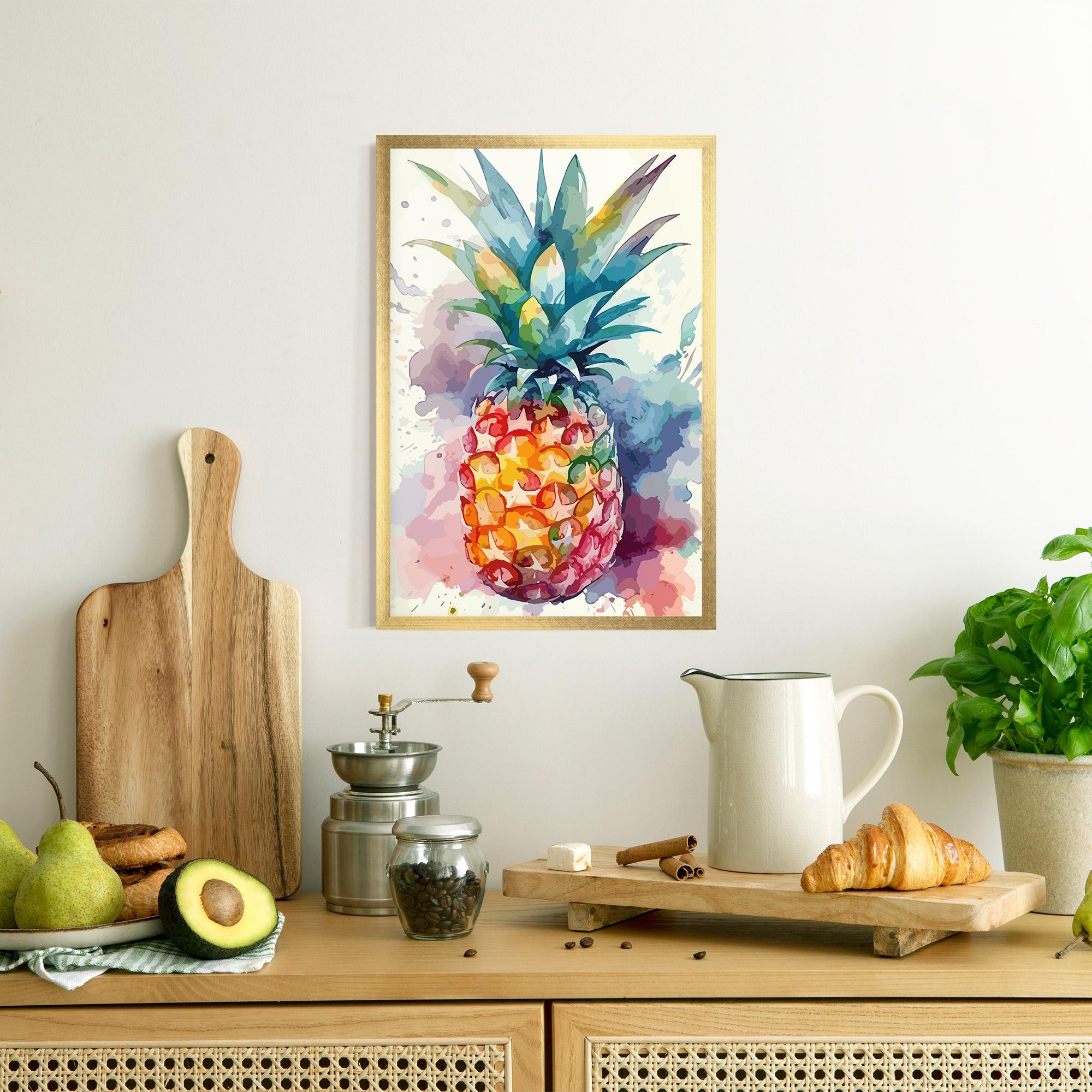Plakat w Ramie Colorful Pineapple mockup 8