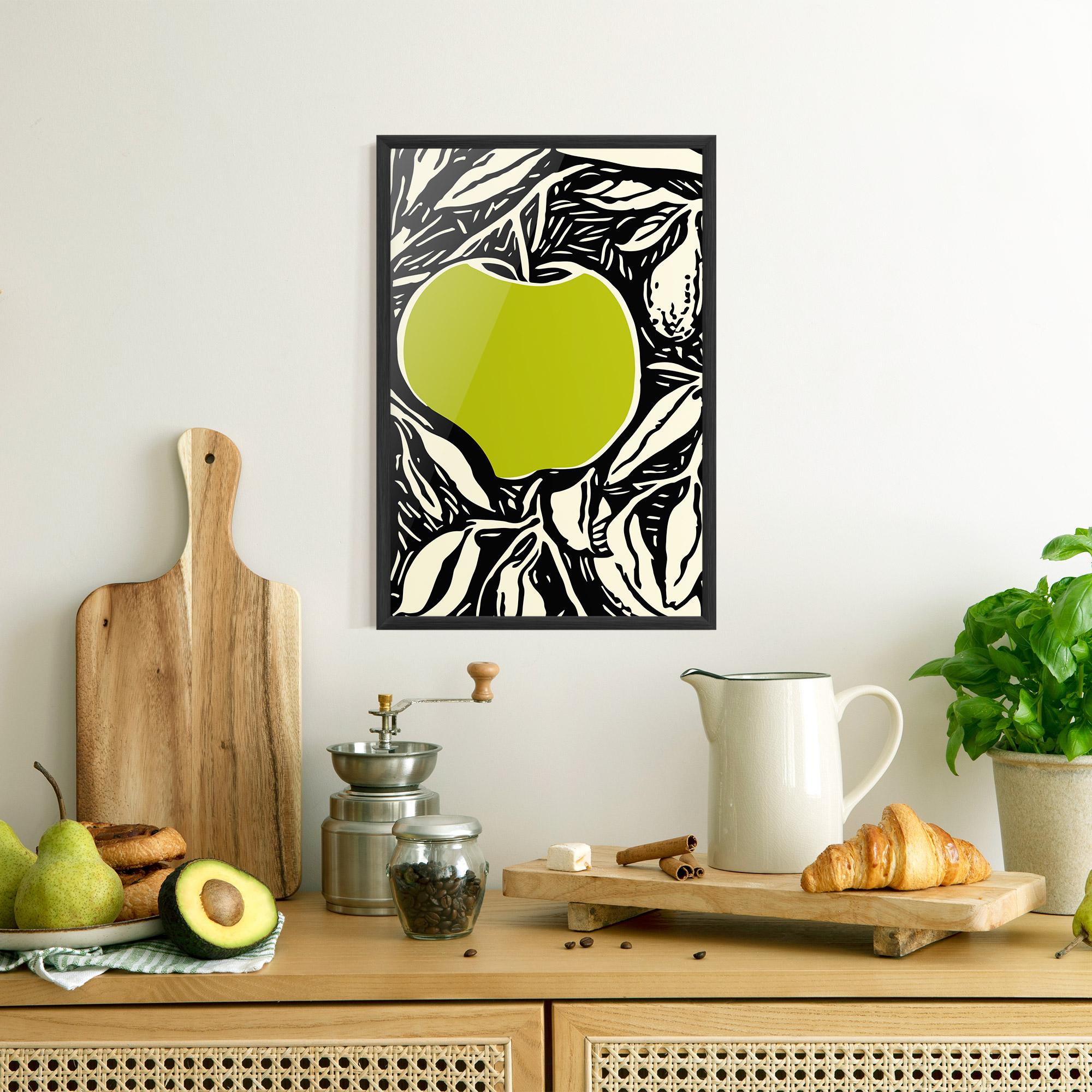 Plakat w Ramie Green Apple mockup 8