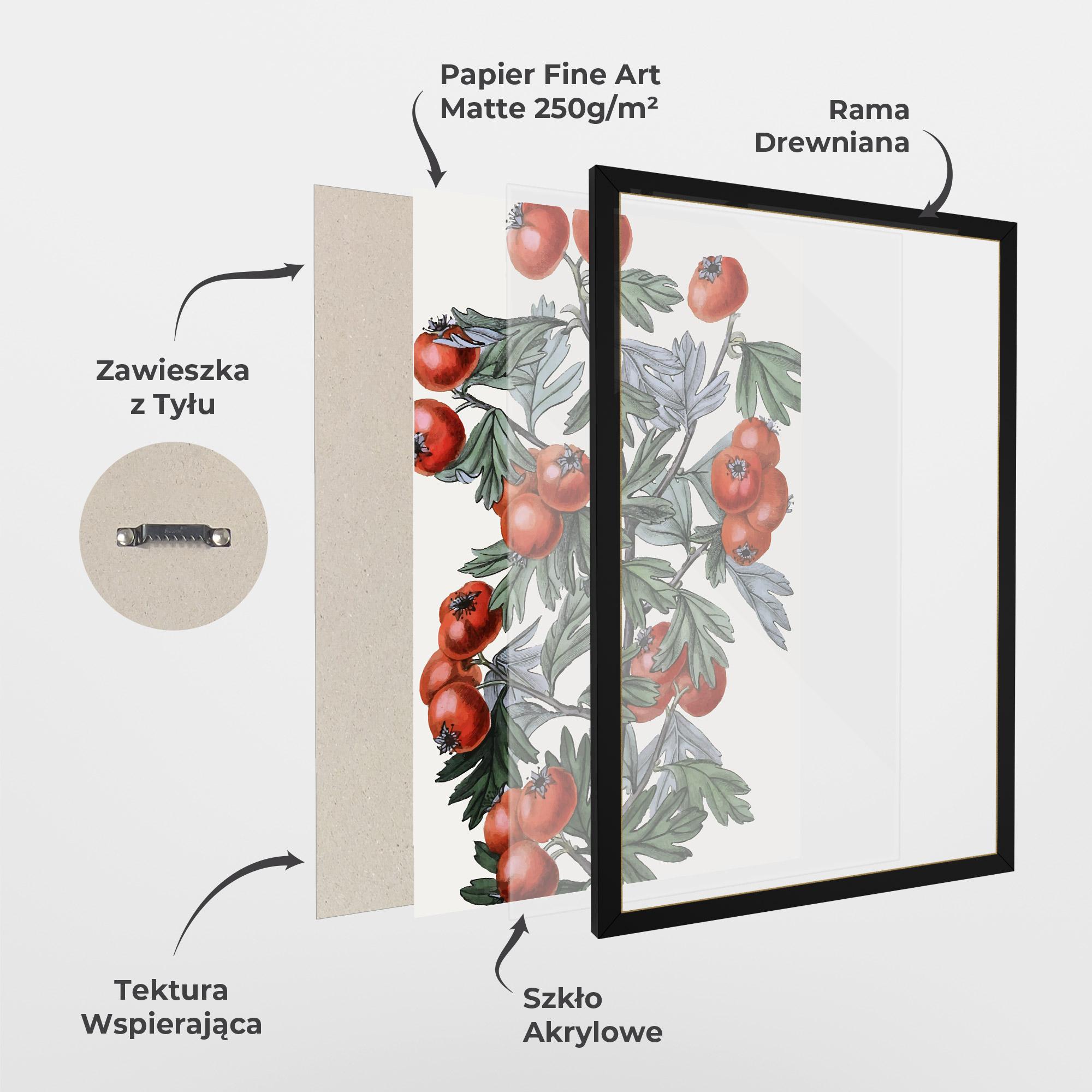 Plakat w Ramie Cherry Drawing mockup 1
