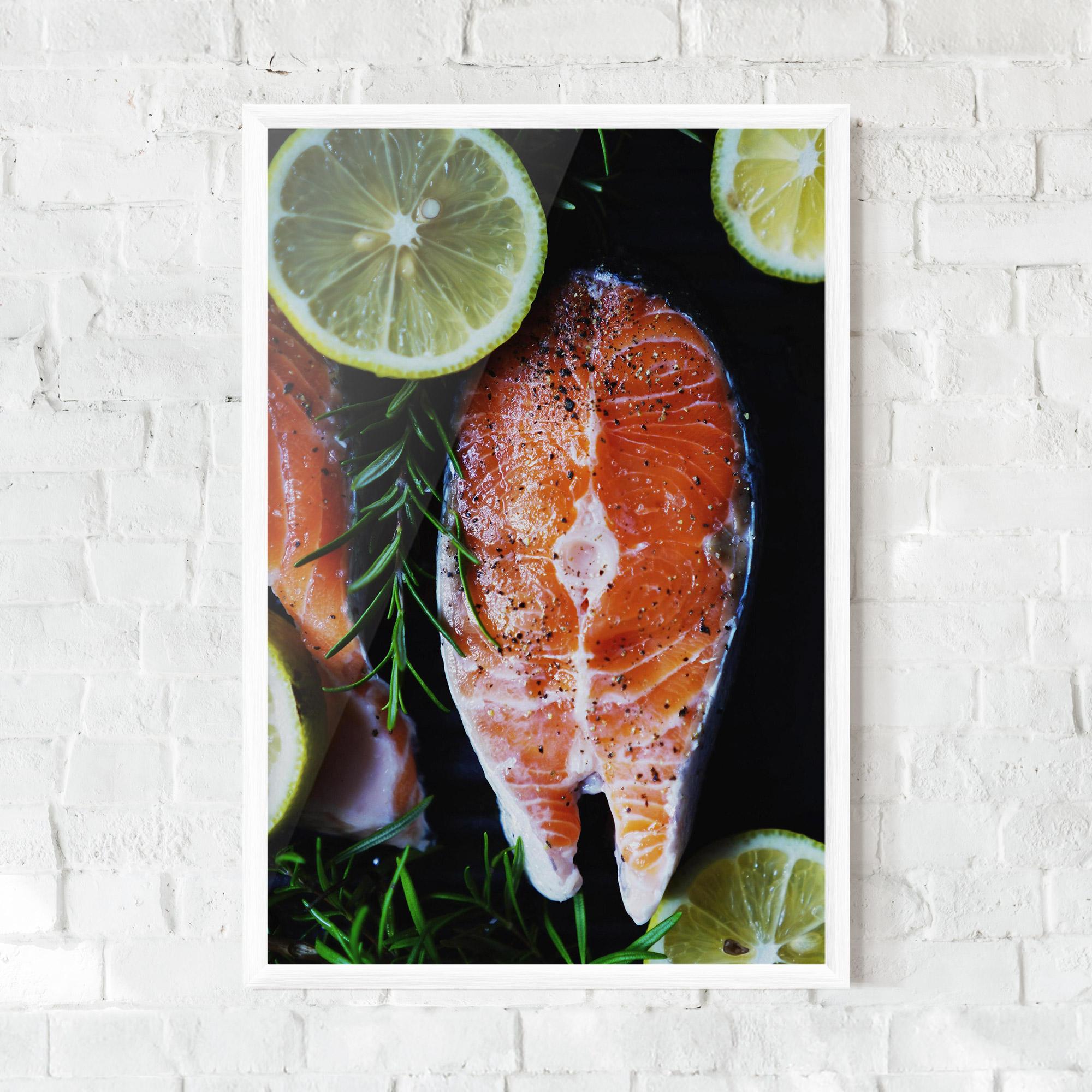 Plakat w Ramie Fish With Lemons mockup 0