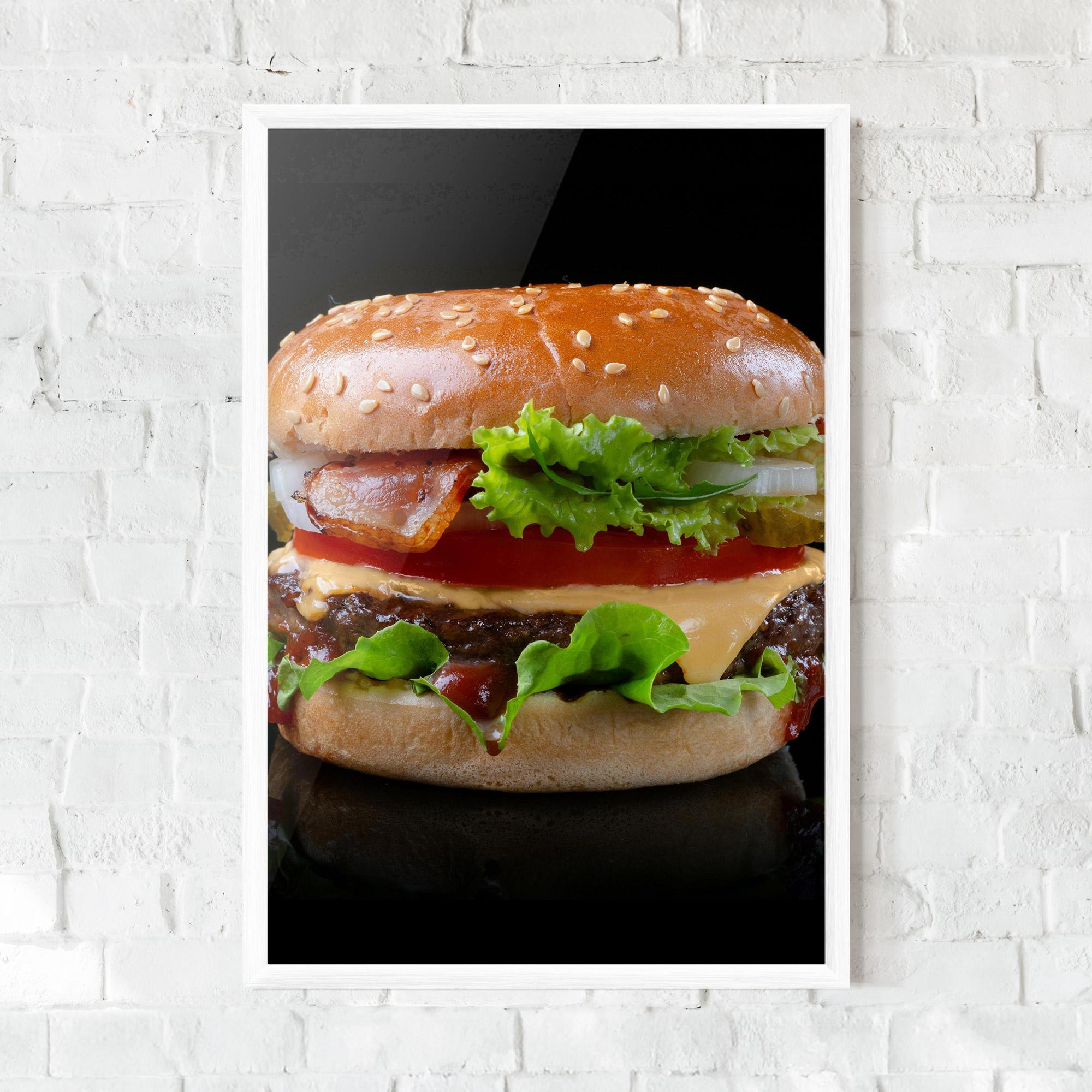 Plakat w Ramie Yumm Hamburger mockup 0