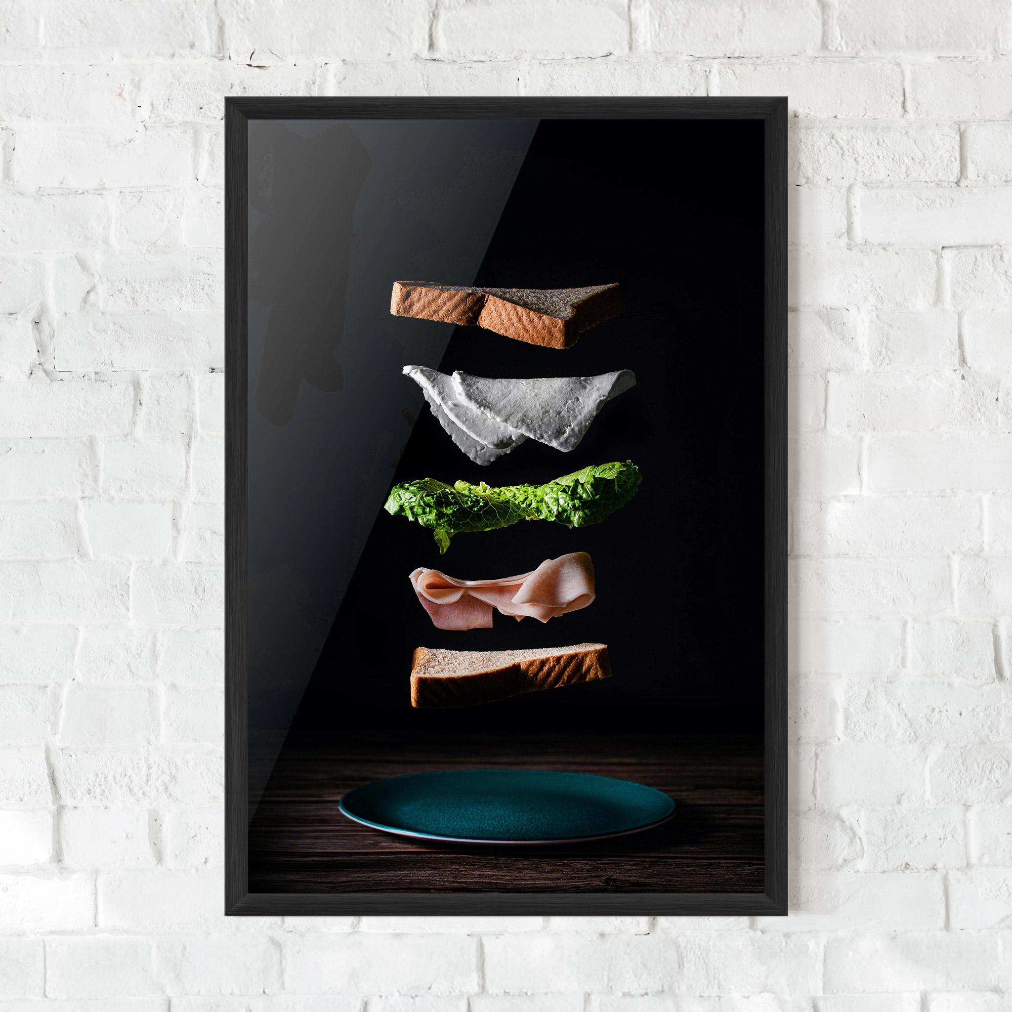 Plakat w Ramie Floating Sandwich mockup 0