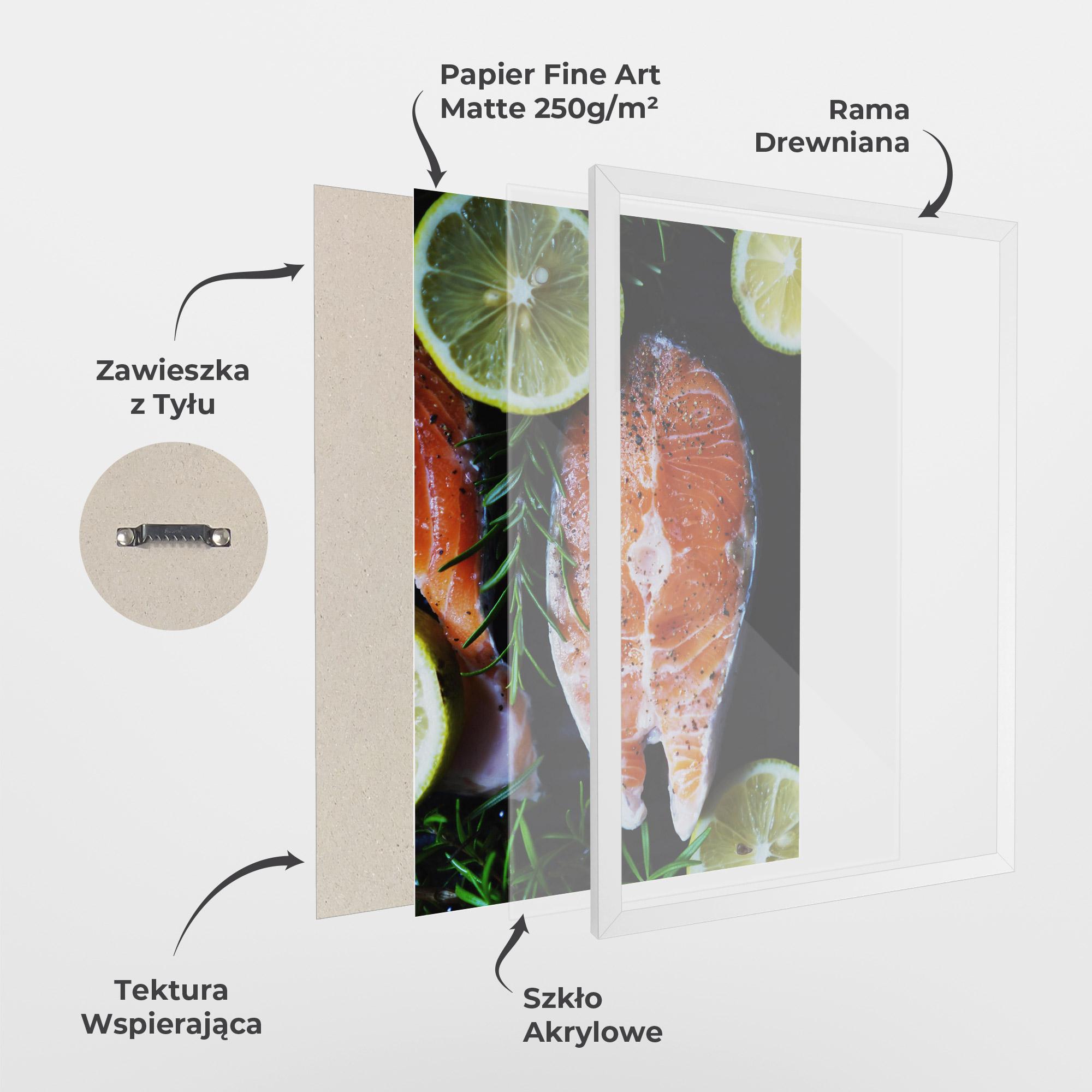 Plakat w Ramie Fish With Lemons mockup 1