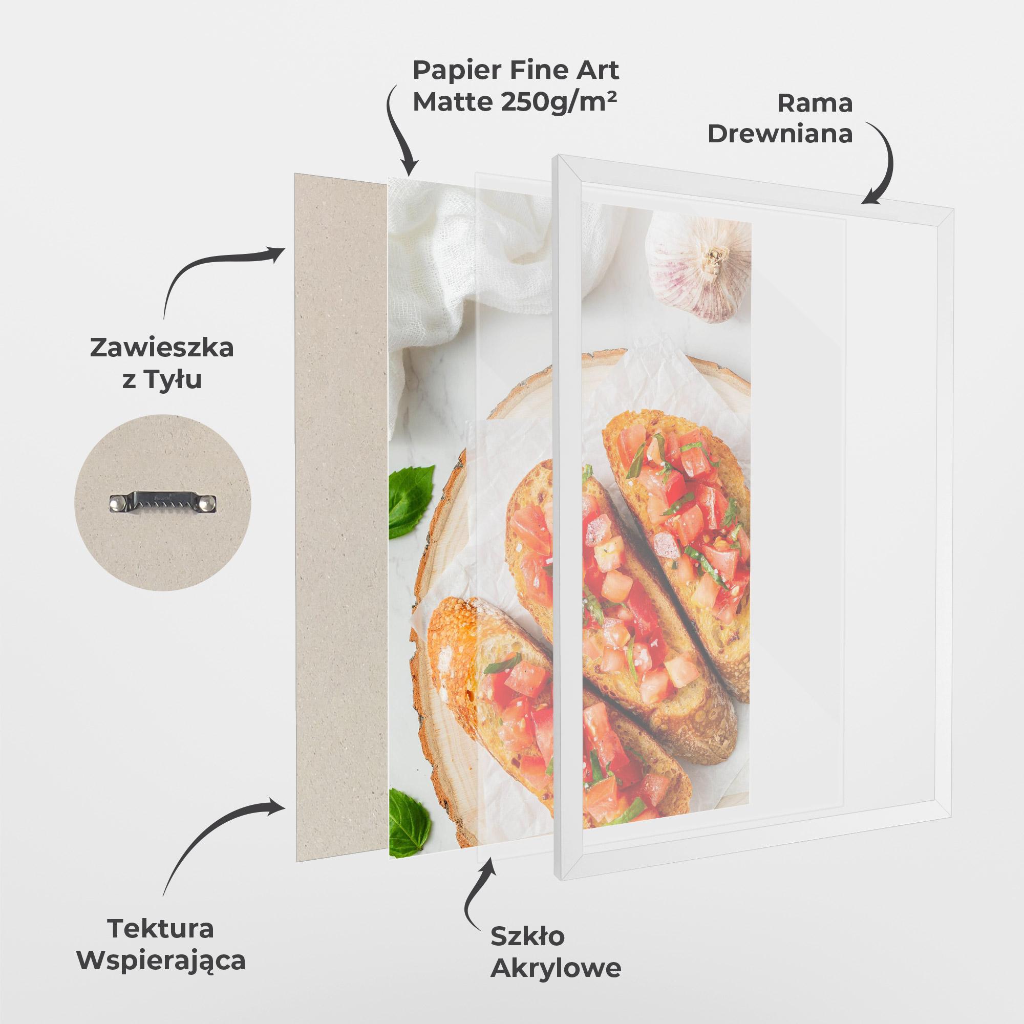 Plakat w Ramie Tomatoes On Bread mockup 1
