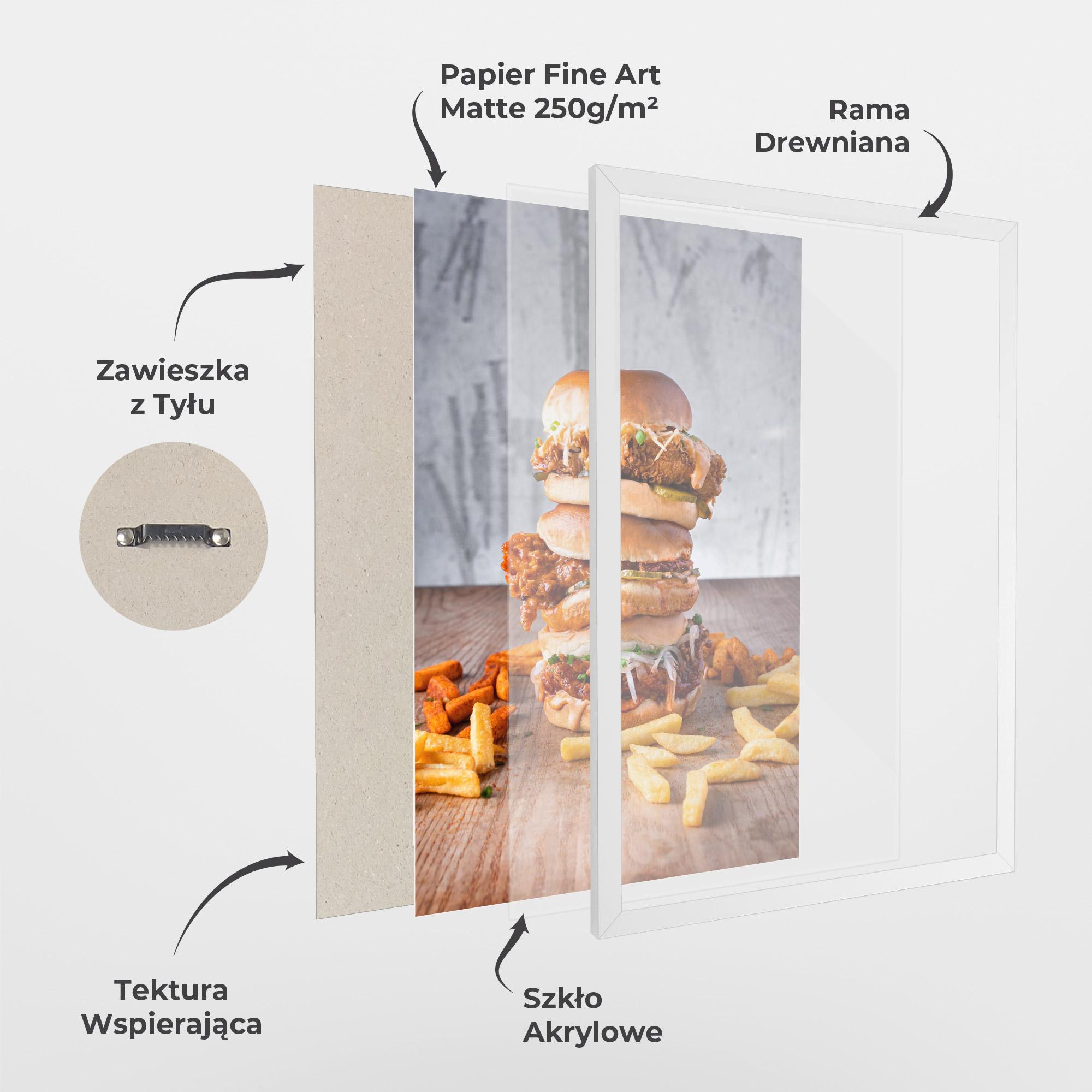 Plakat w Ramie Triple Hamburger mockup 1