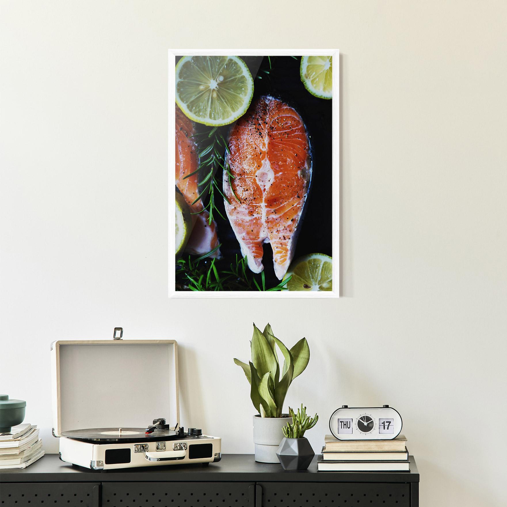 Plakat w Ramie Fish With Lemons mockup 2