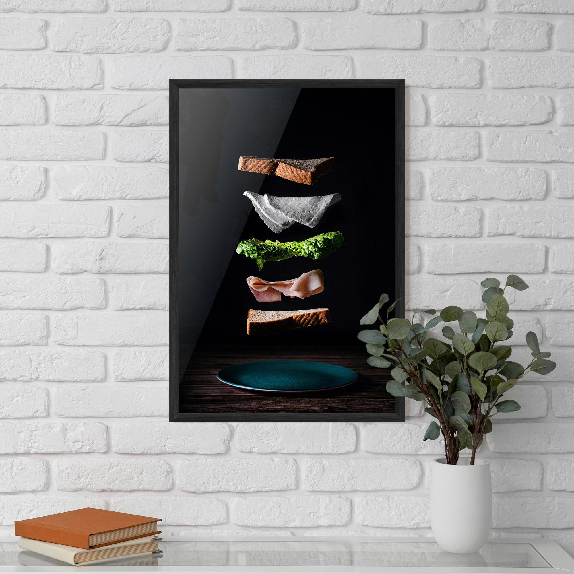 Plakat w Ramie Floating Sandwich mockup 5