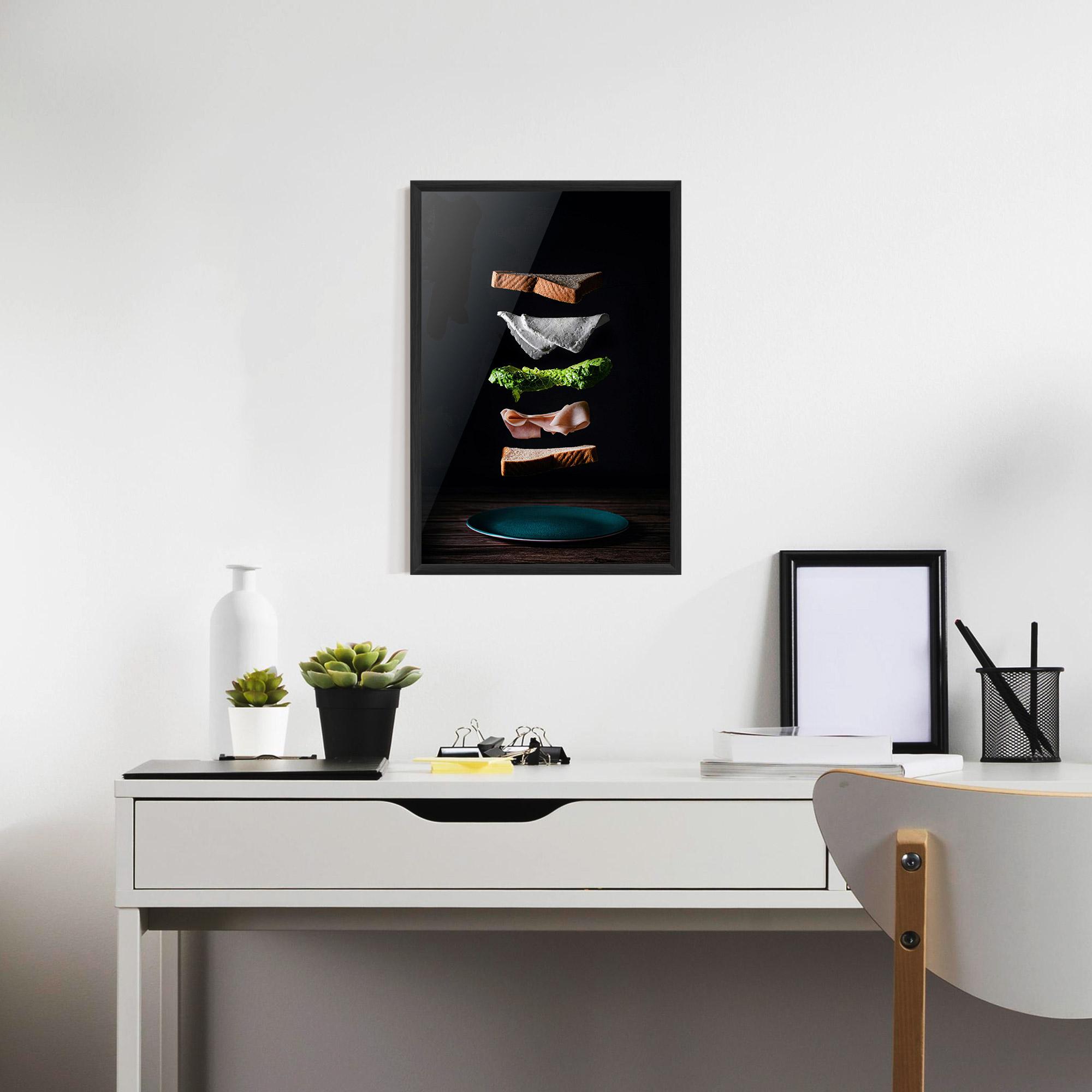 Plakat w Ramie Floating Sandwich mockup 7