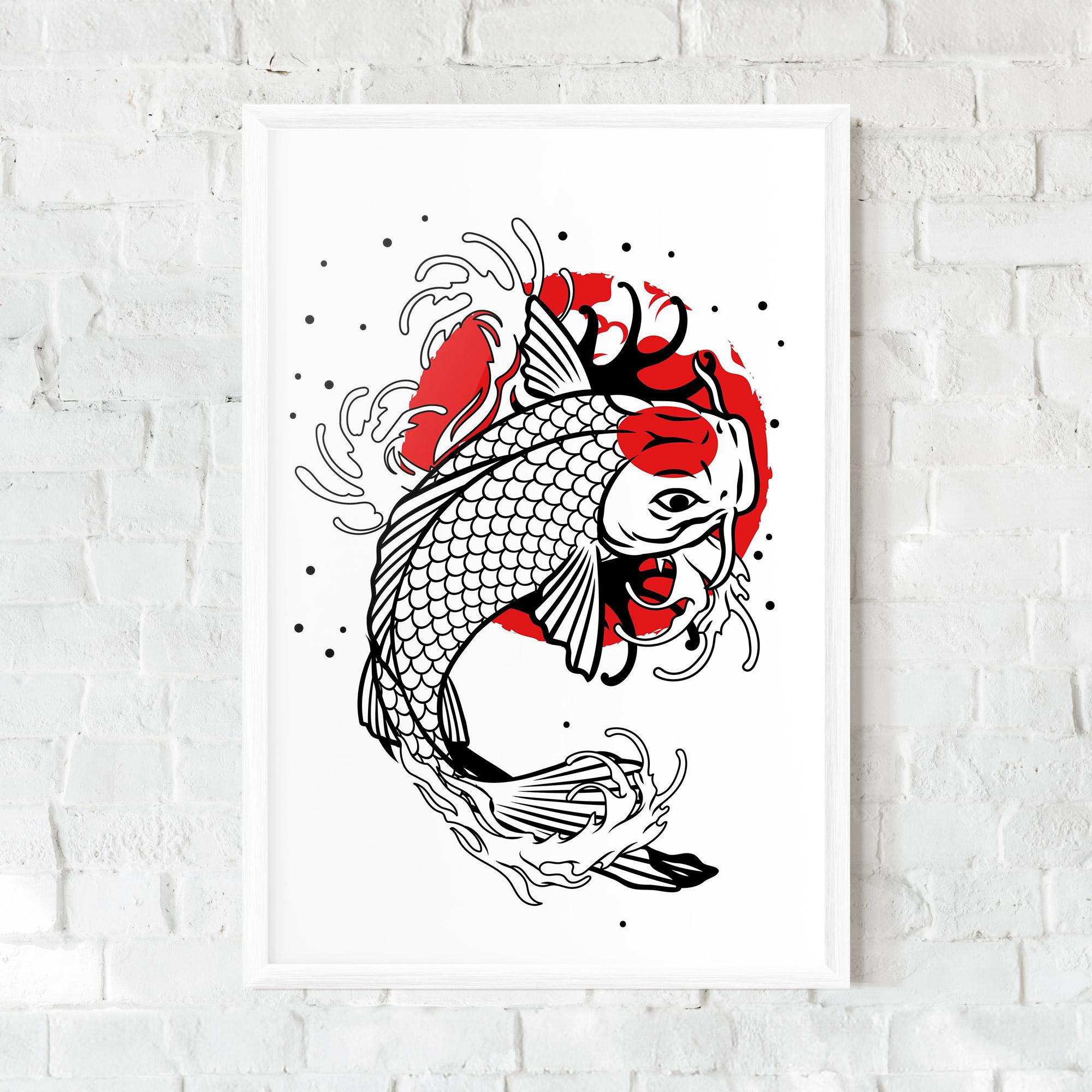 Plakat w Ramie Koi Design mockup 0