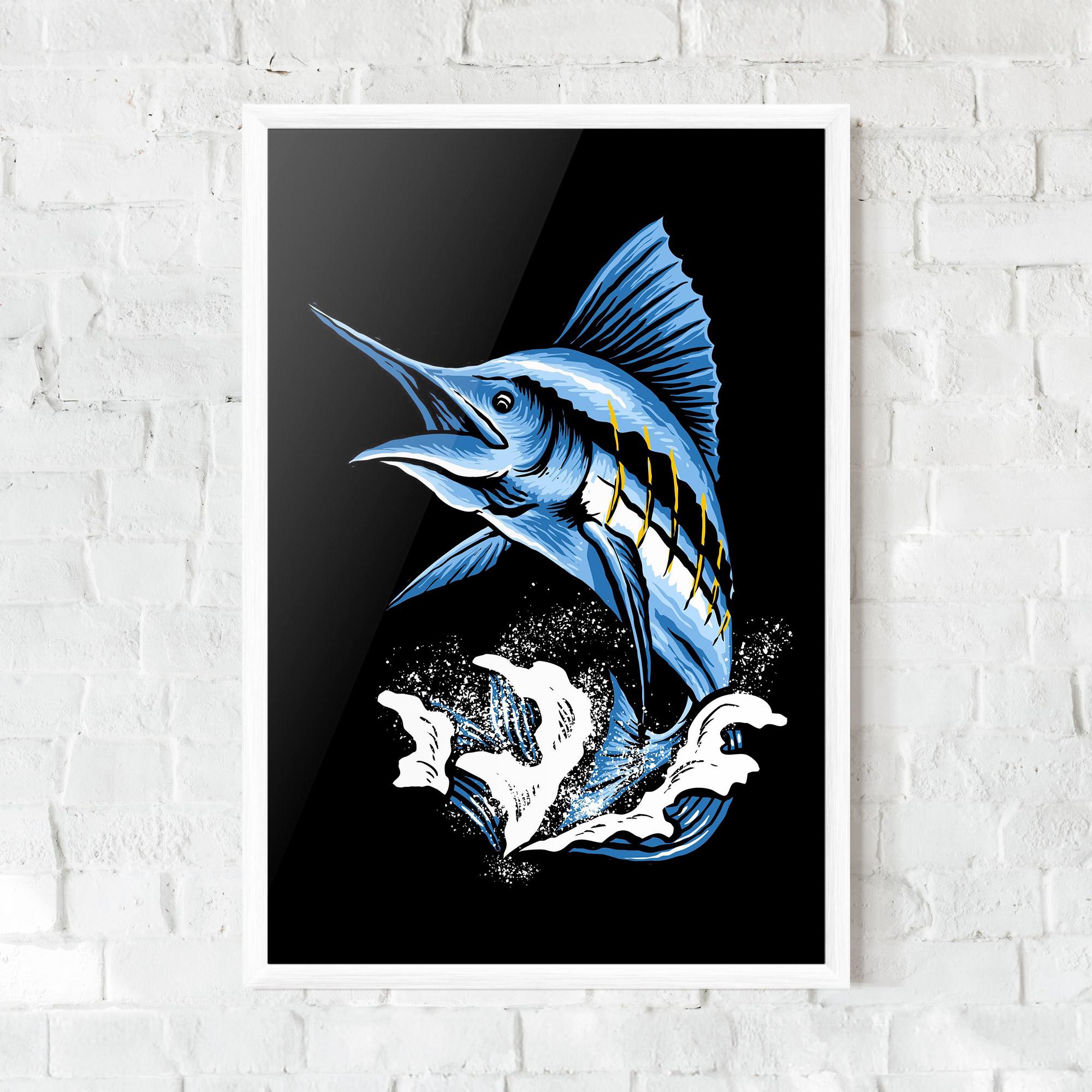 Plakat w Ramie Sword Fish mockup 0
