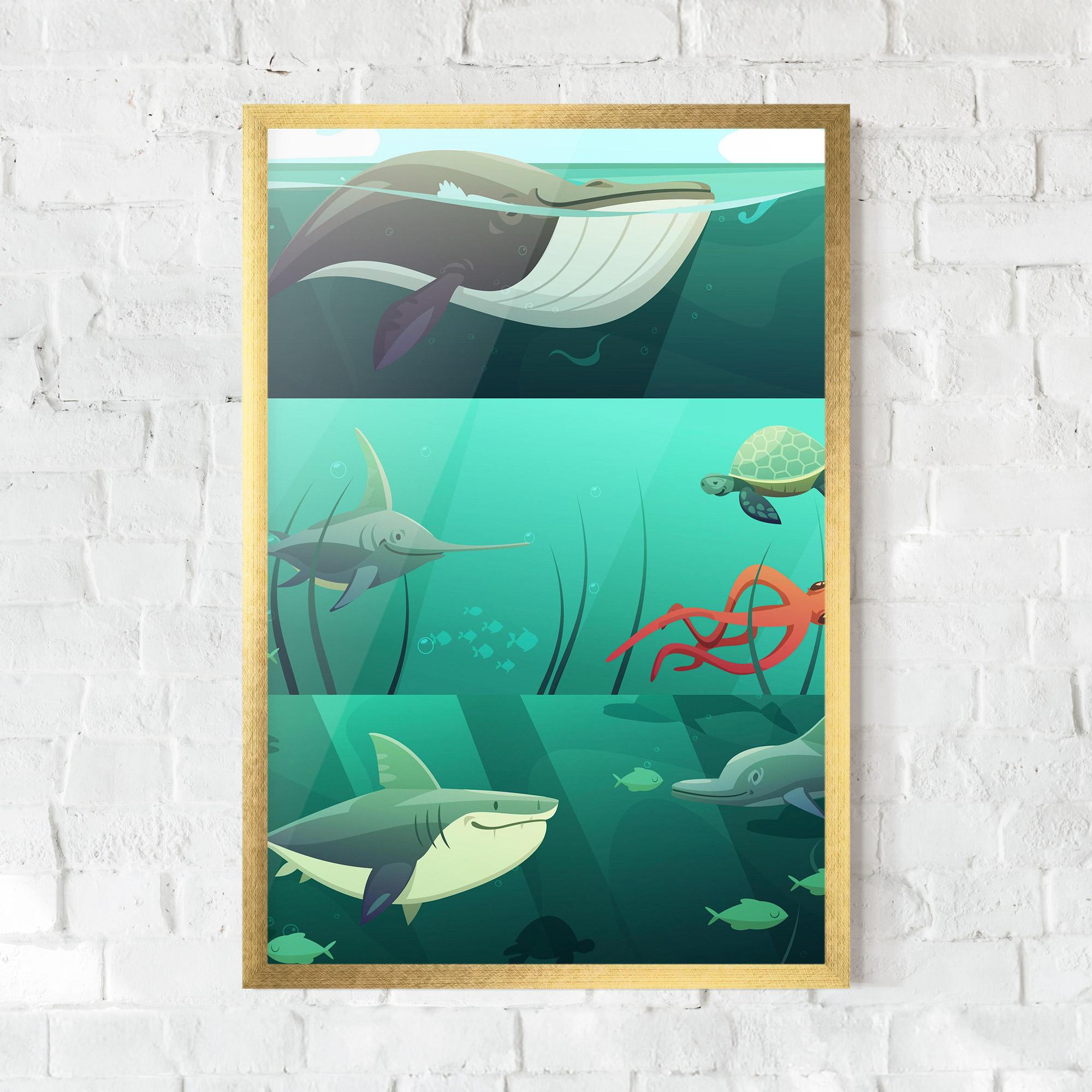 Plakat w Ramie Kids Ocean mockup 0