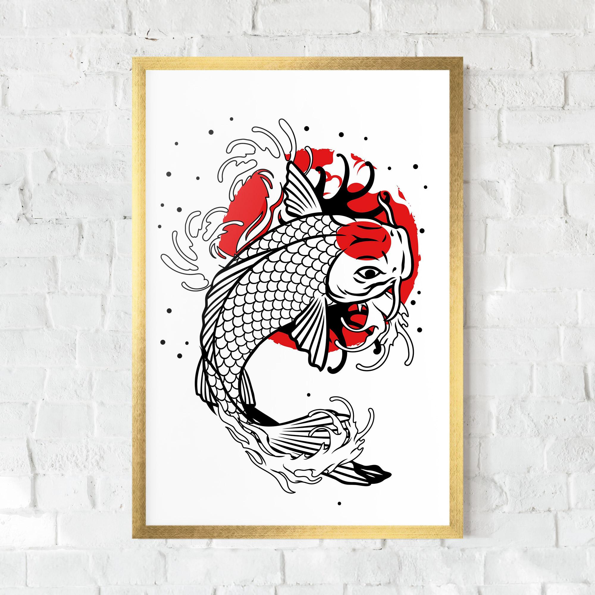 Plakat w Ramie Koi Design mockup 0