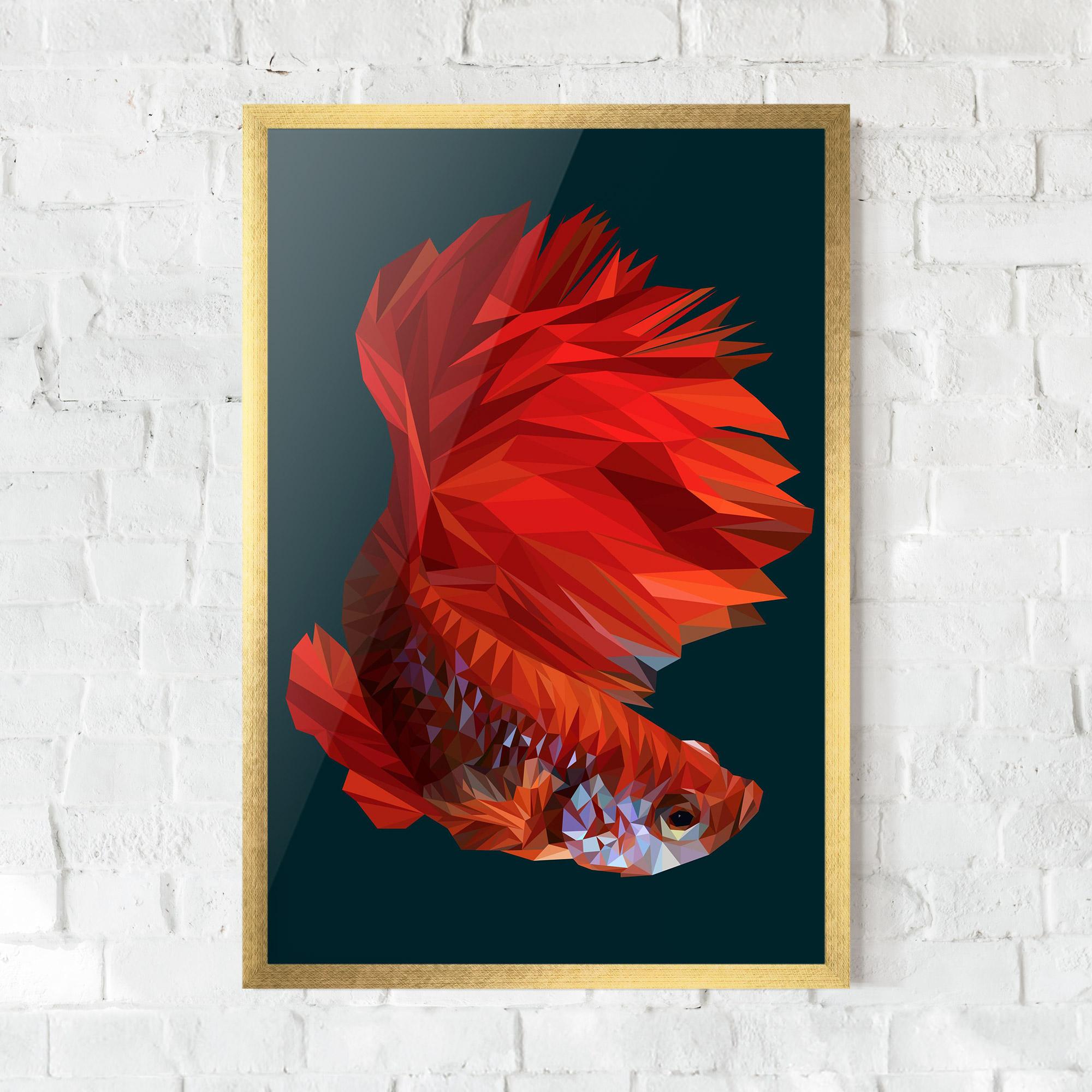 Plakat w Ramie Orange Fish mockup 0