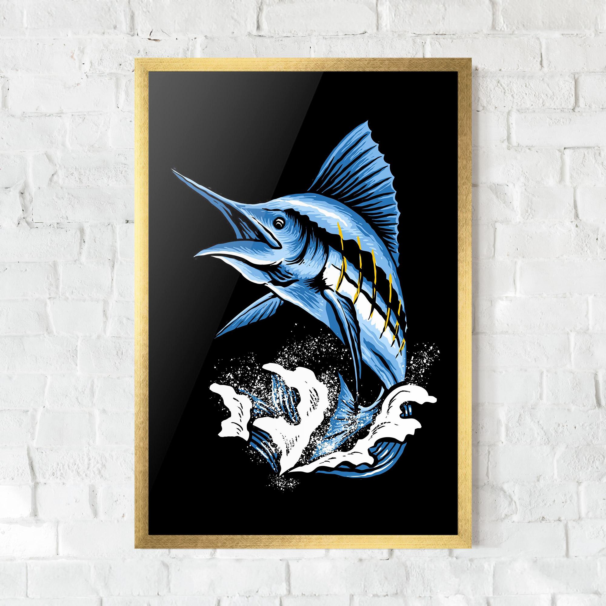 Plakat w Ramie Sword Fish mockup 0