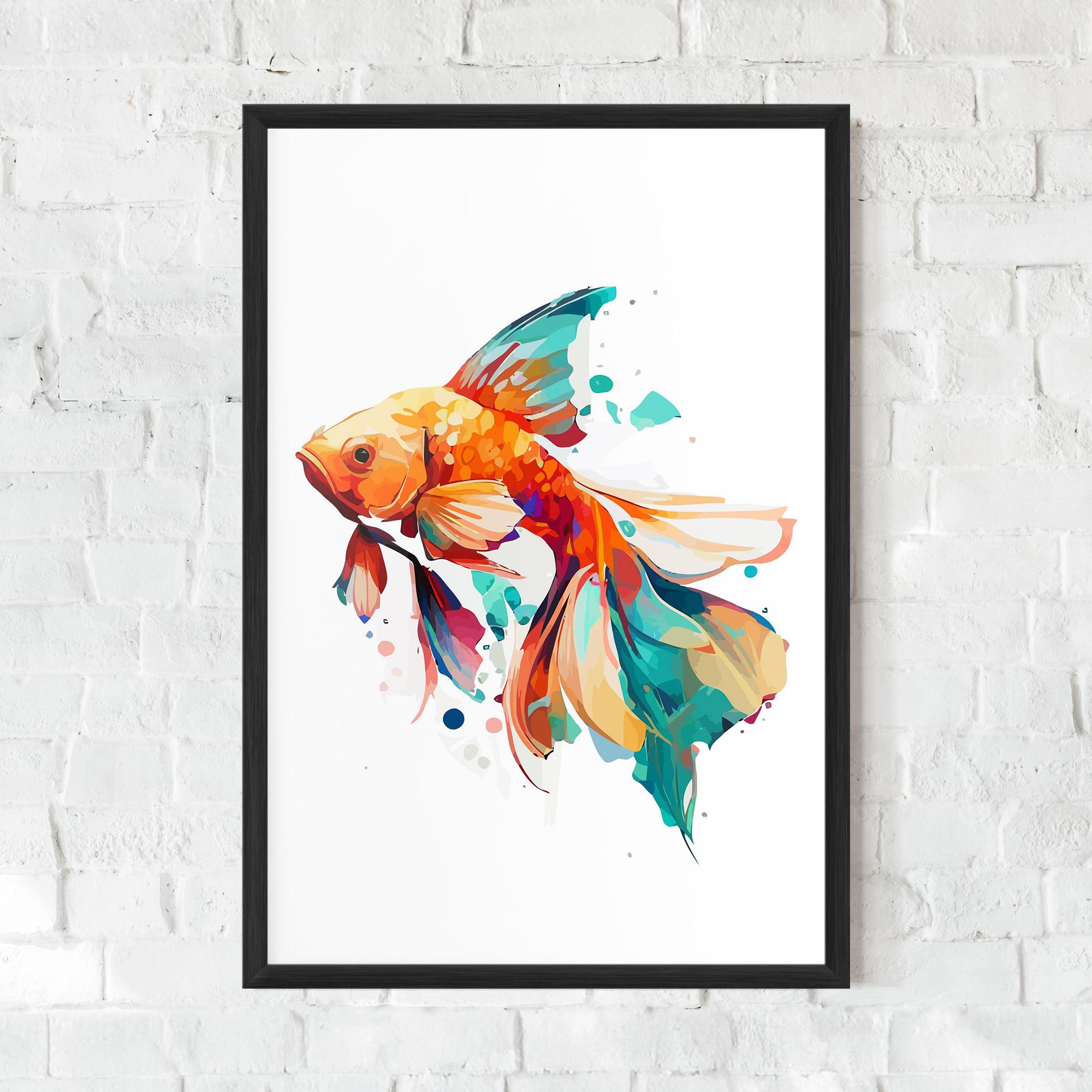 Plakat w Ramie Blue Orange Fish mockup 0