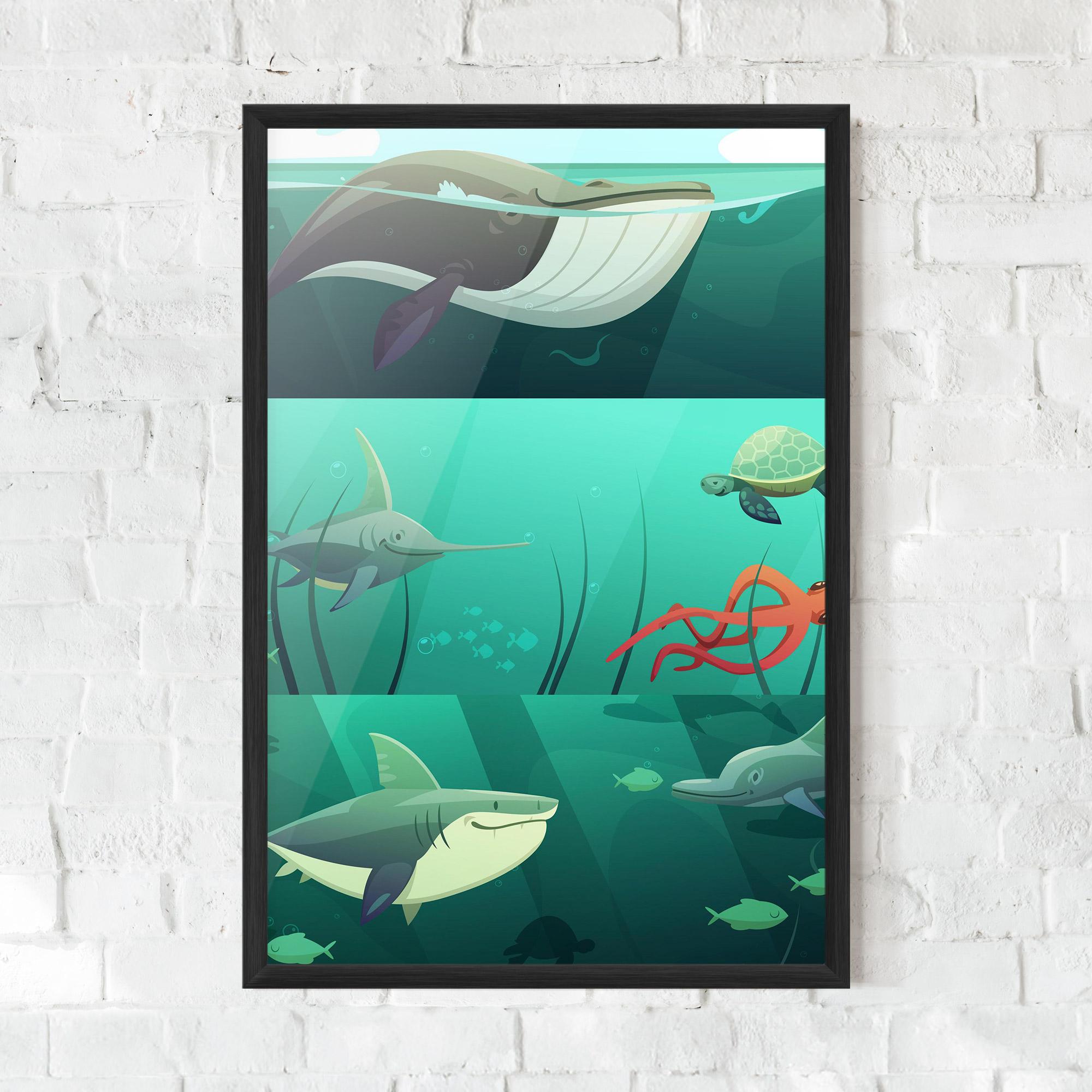 Plakat w Ramie Kids Ocean mockup 0
