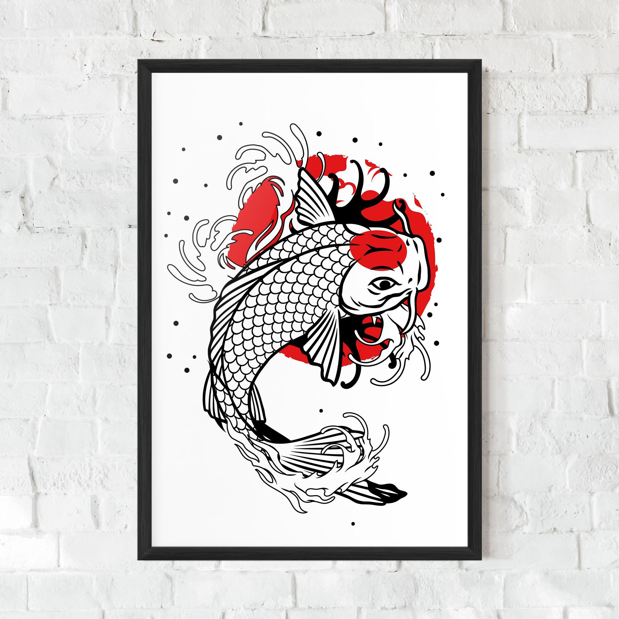 Plakat w Ramie Koi Design mockup 0