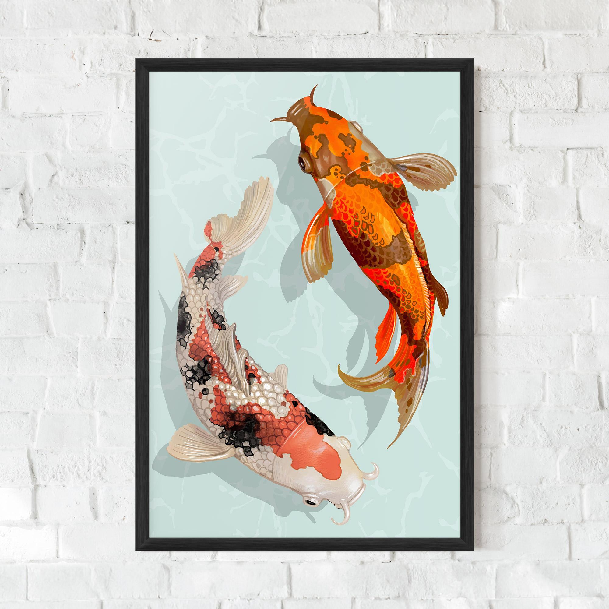 Plakat w Ramie Koi Fish mockup 0