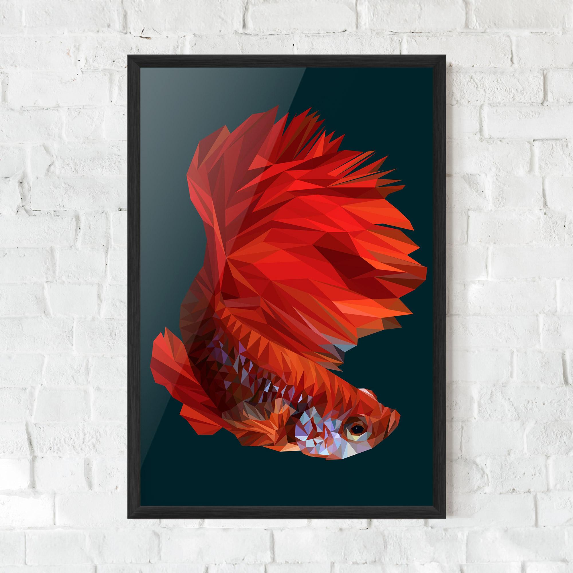 Plakat w Ramie Orange Fish mockup 0