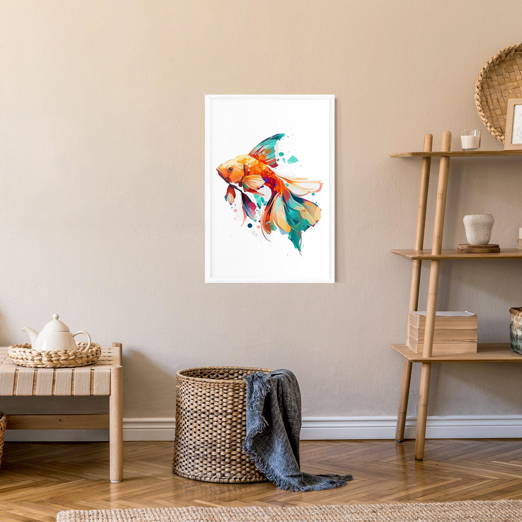 Plakat w Ramie Blue Orange Fish mockup 9