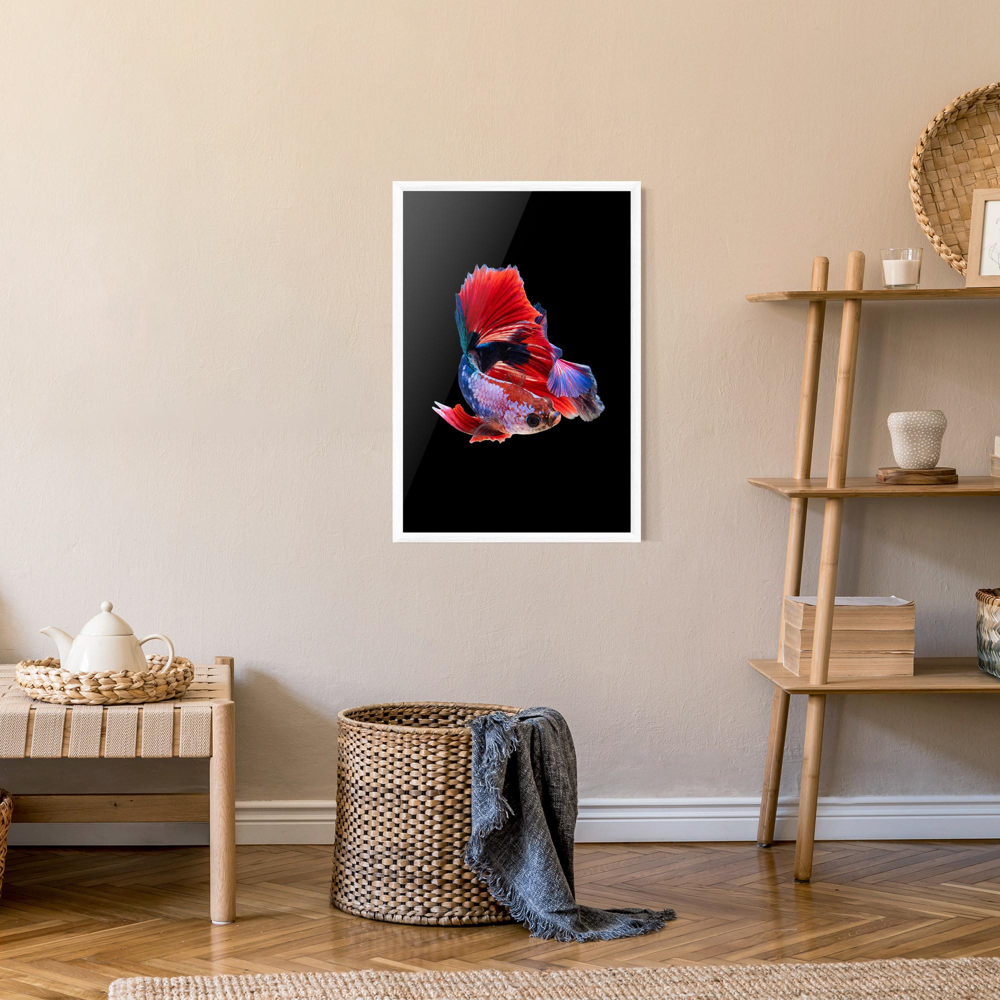 Plakat w Ramie Red Black Betta mockup 9