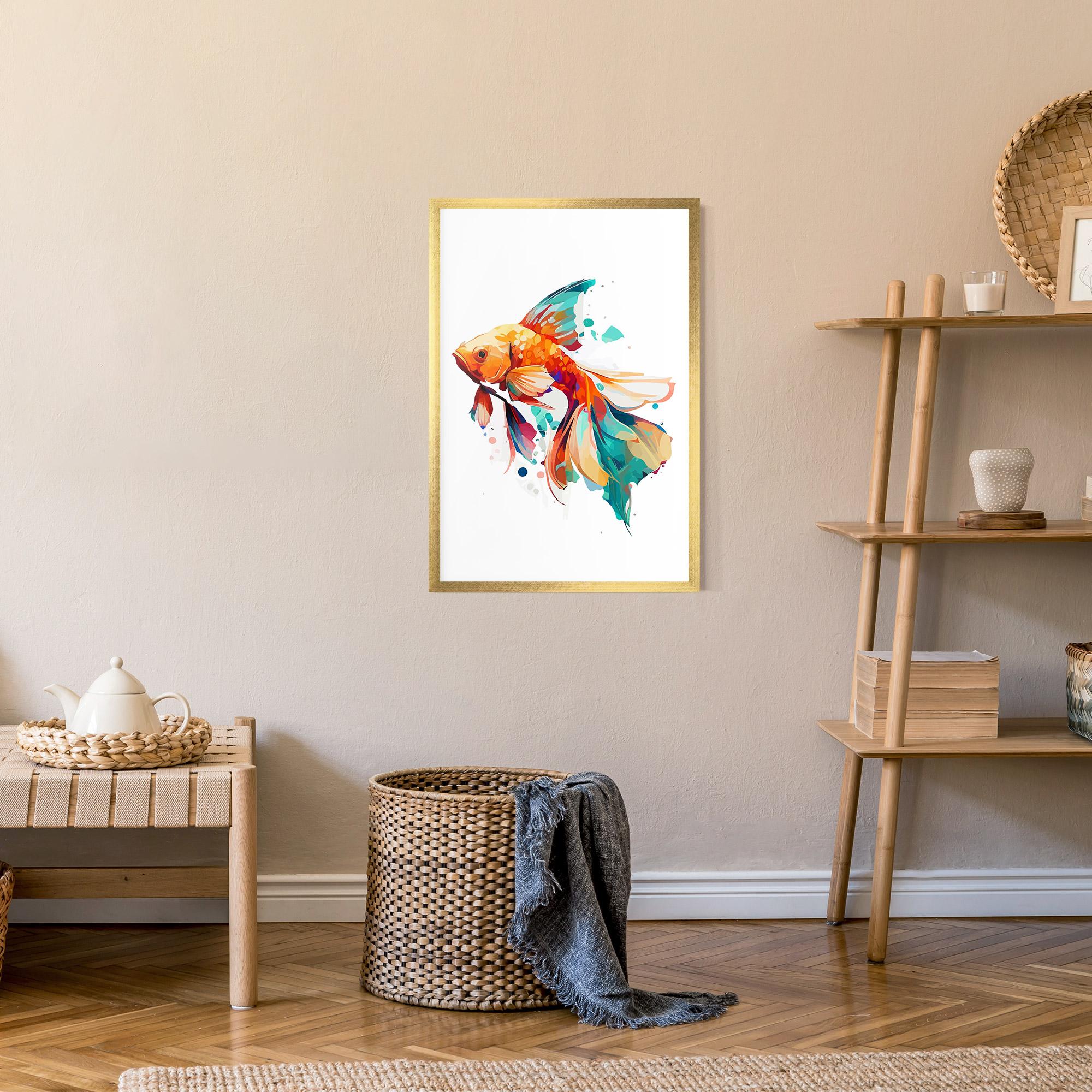 Plakat w Ramie Blue Orange Fish mockup 9
