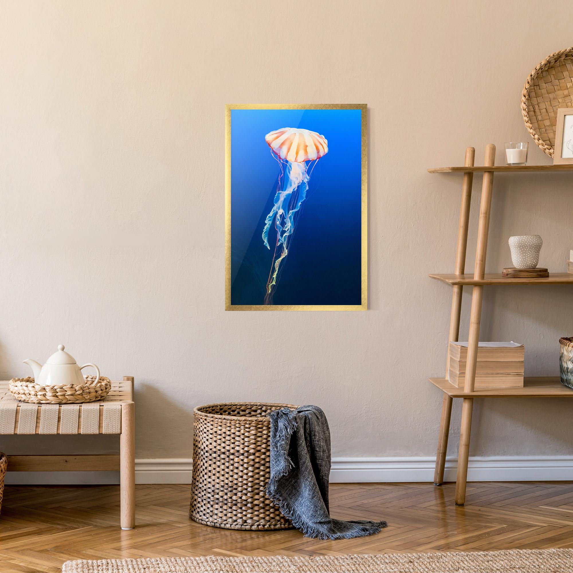 Plakat w Ramie Cream Jellyfish mockup 9