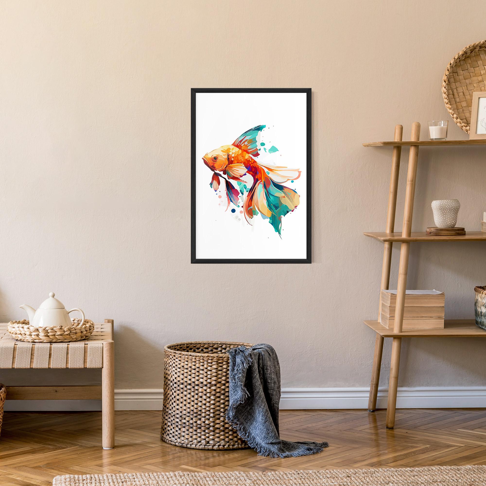Plakat w Ramie Blue Orange Fish mockup 9