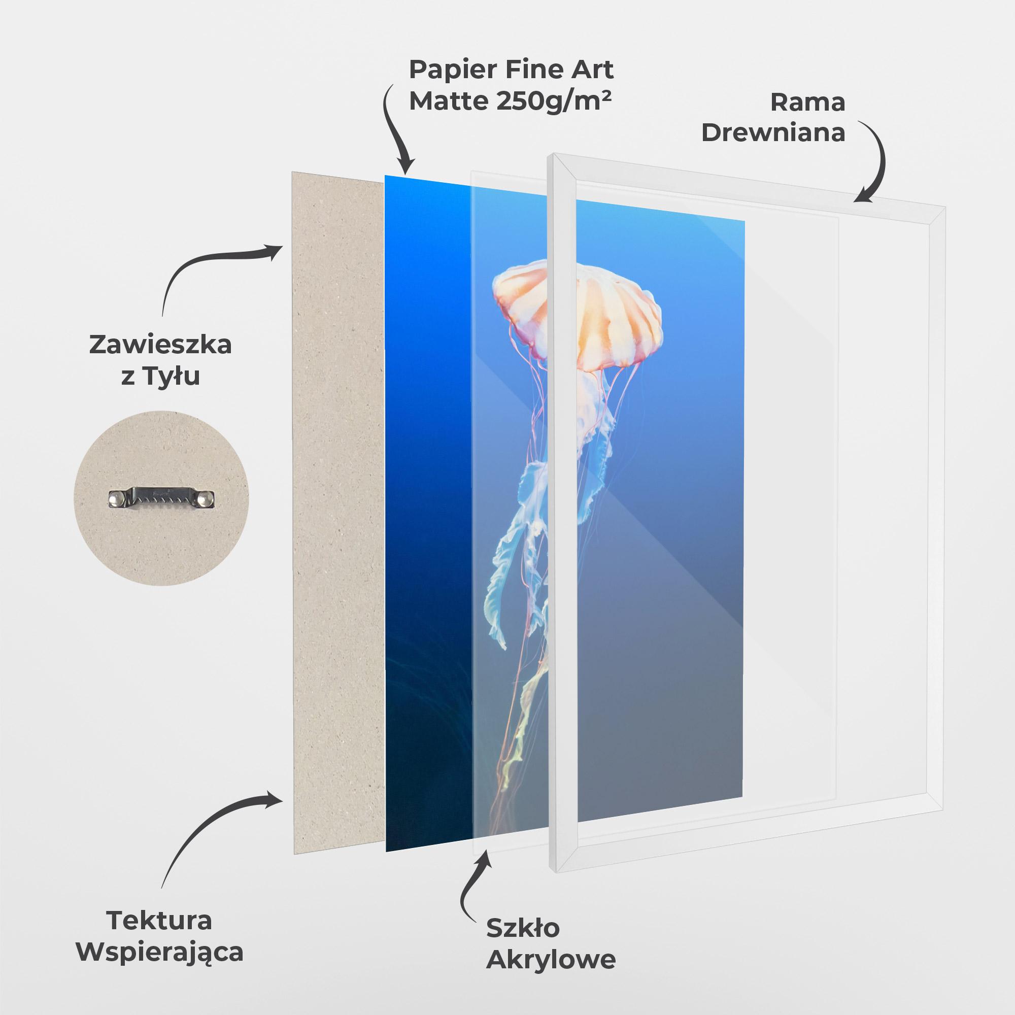 Plakat w Ramie Cream Jellyfish mockup 1