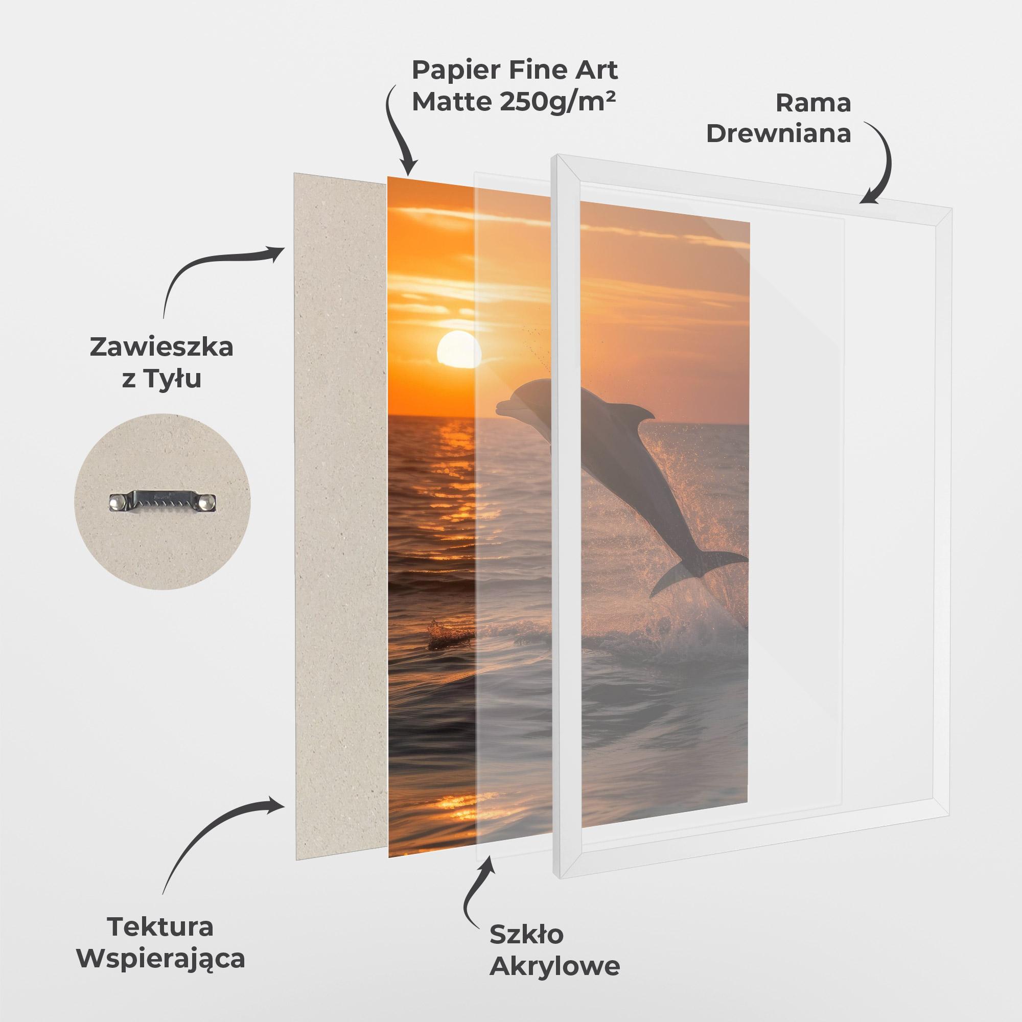 Plakat w Ramie Dolphin Jump mockup 1