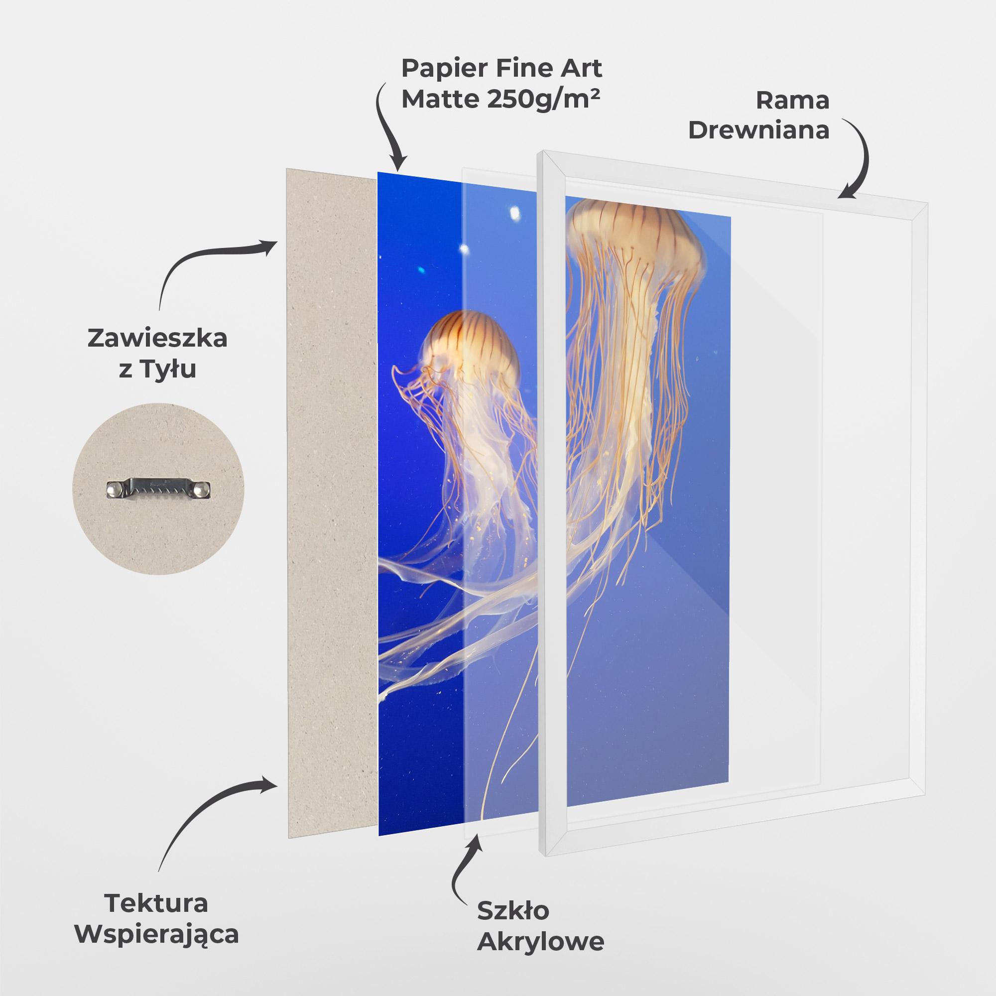 Plakat w Ramie Light Orange Jellyfish mockup 1