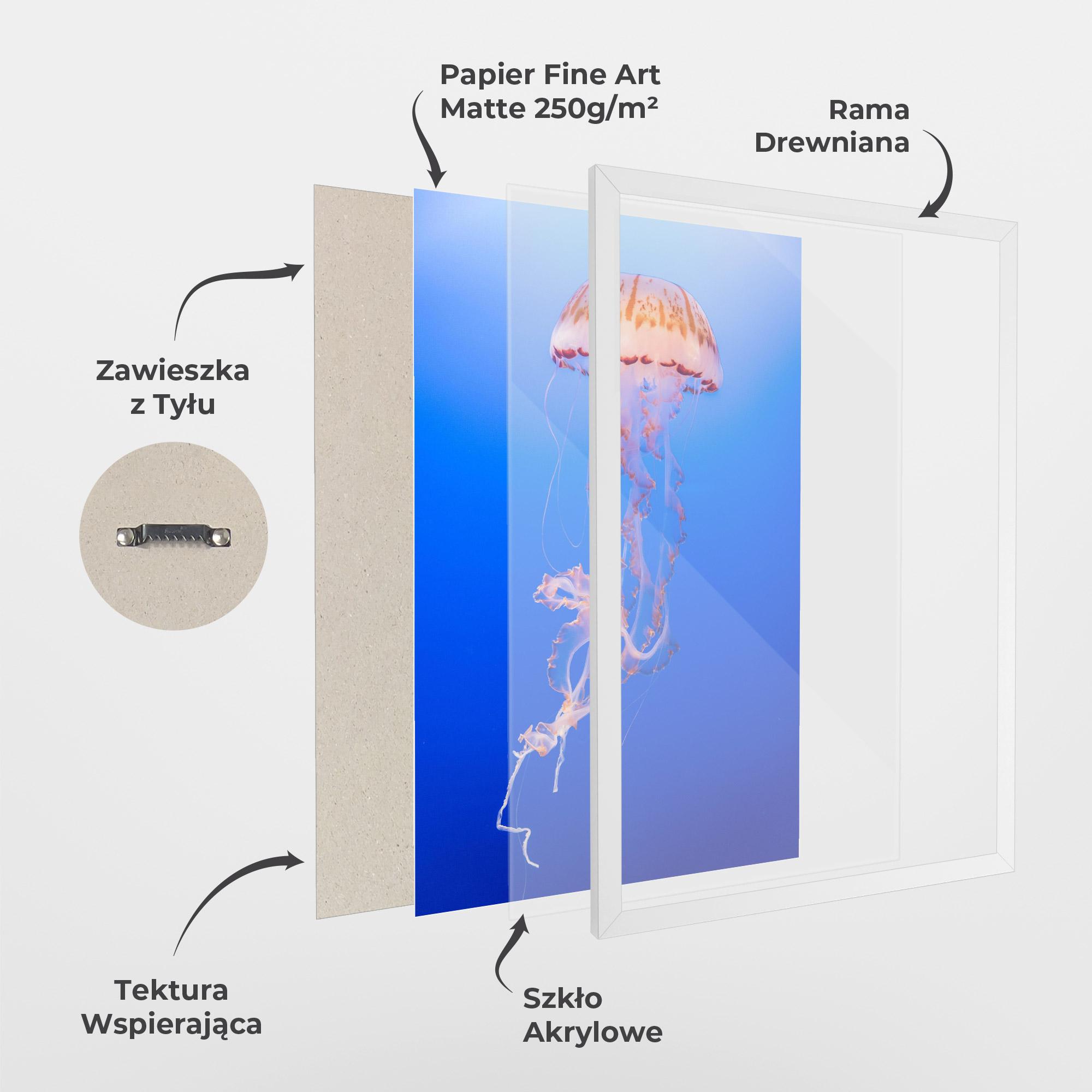 Plakat w Ramie Pretty White Jellyfish mockup 1