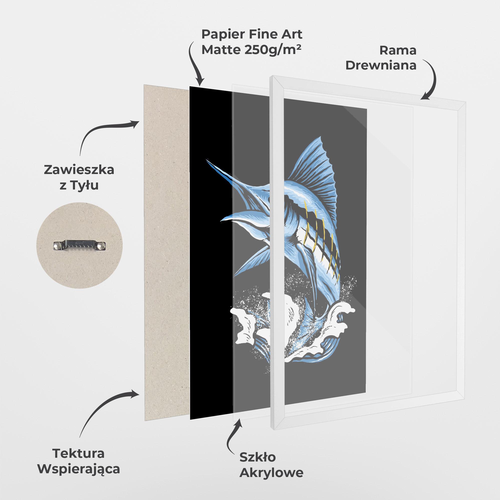 Plakat w Ramie Sword Fish mockup 1