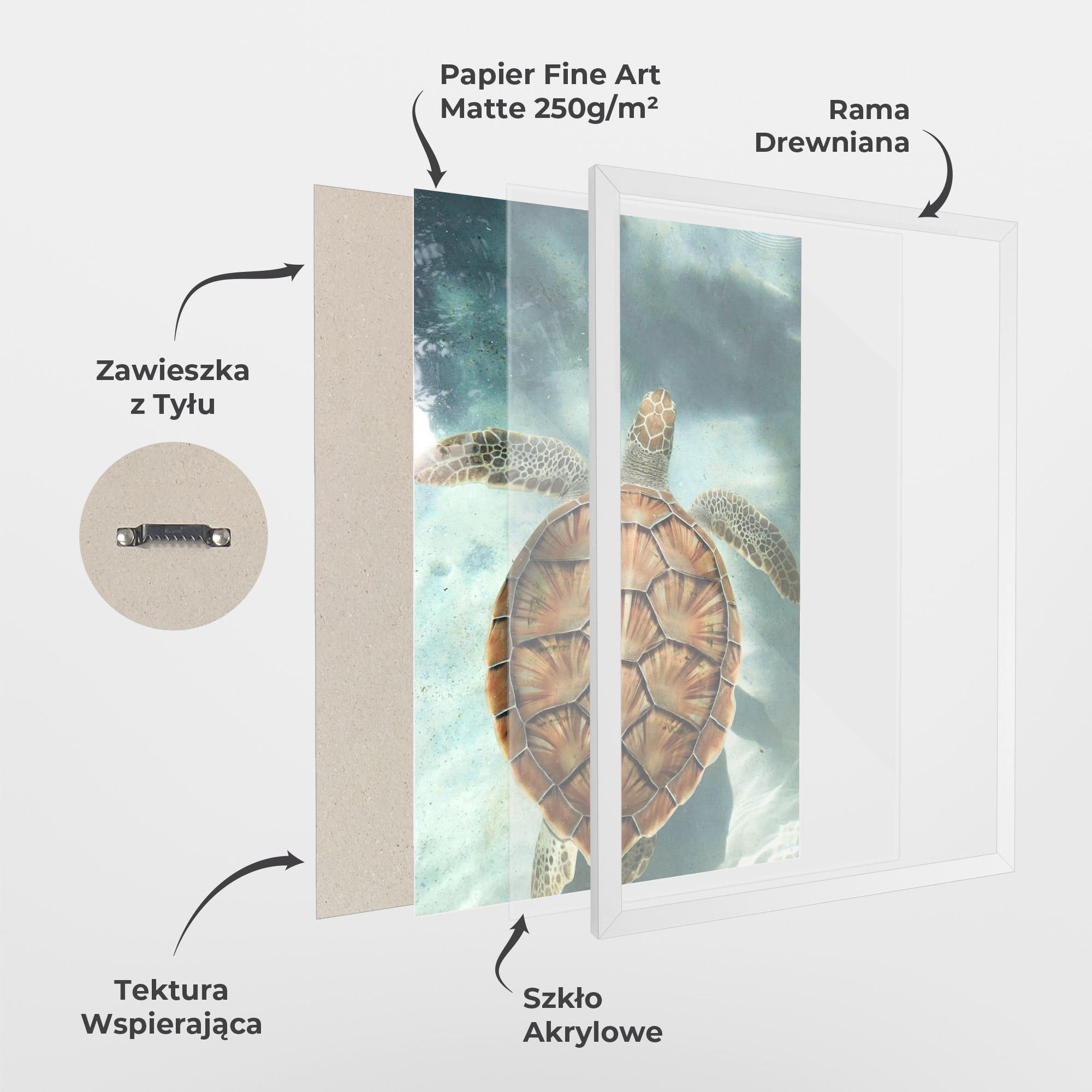 Plakat w Ramie Water Tortoise mockup 1