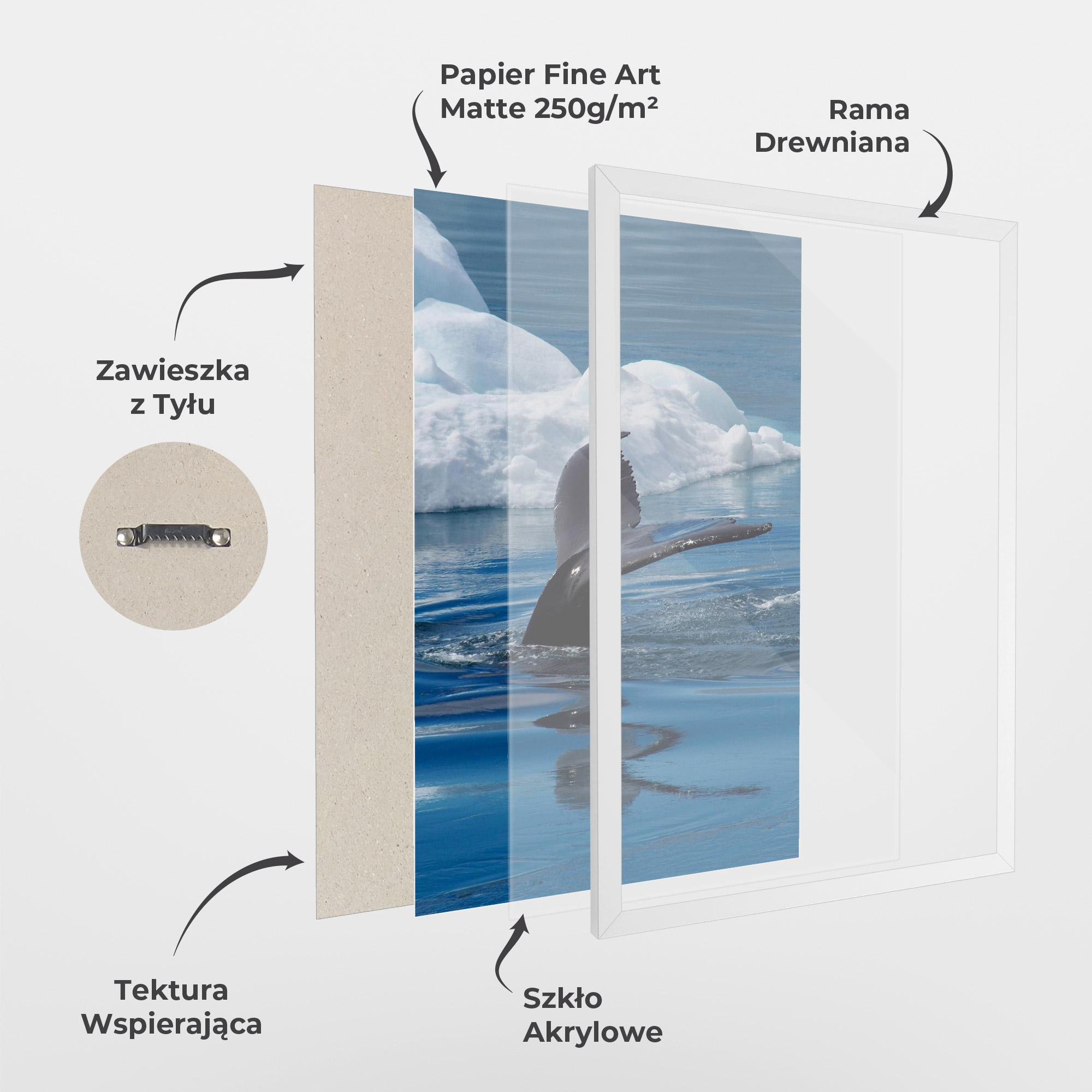 Plakat w Ramie Whale Tail mockup 1