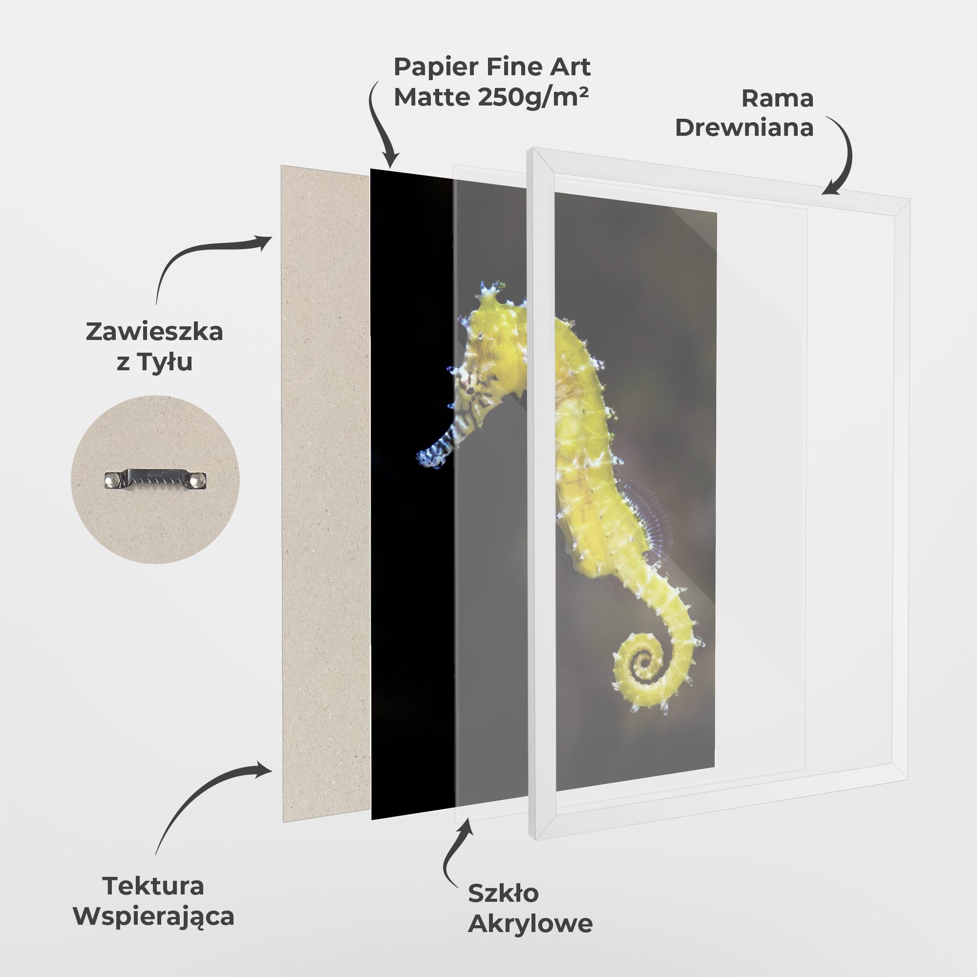 Plakat w Ramie Yellow Seahorse mockup 1