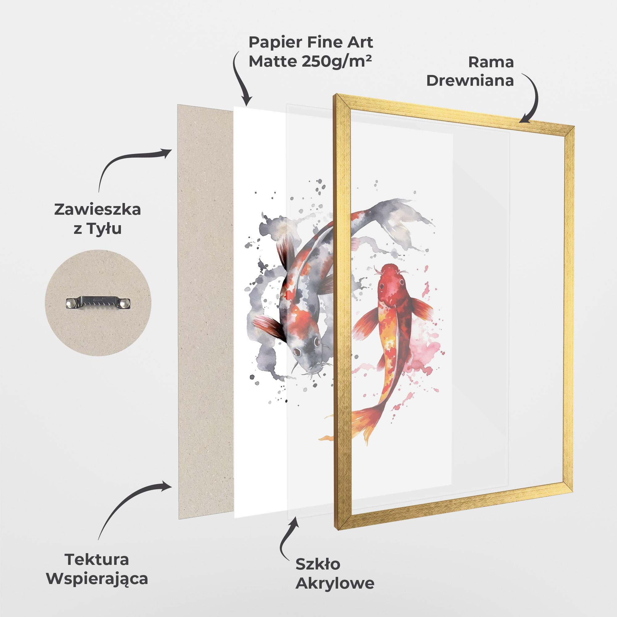 Plakat w Ramie Beautiful Koi mockup 1