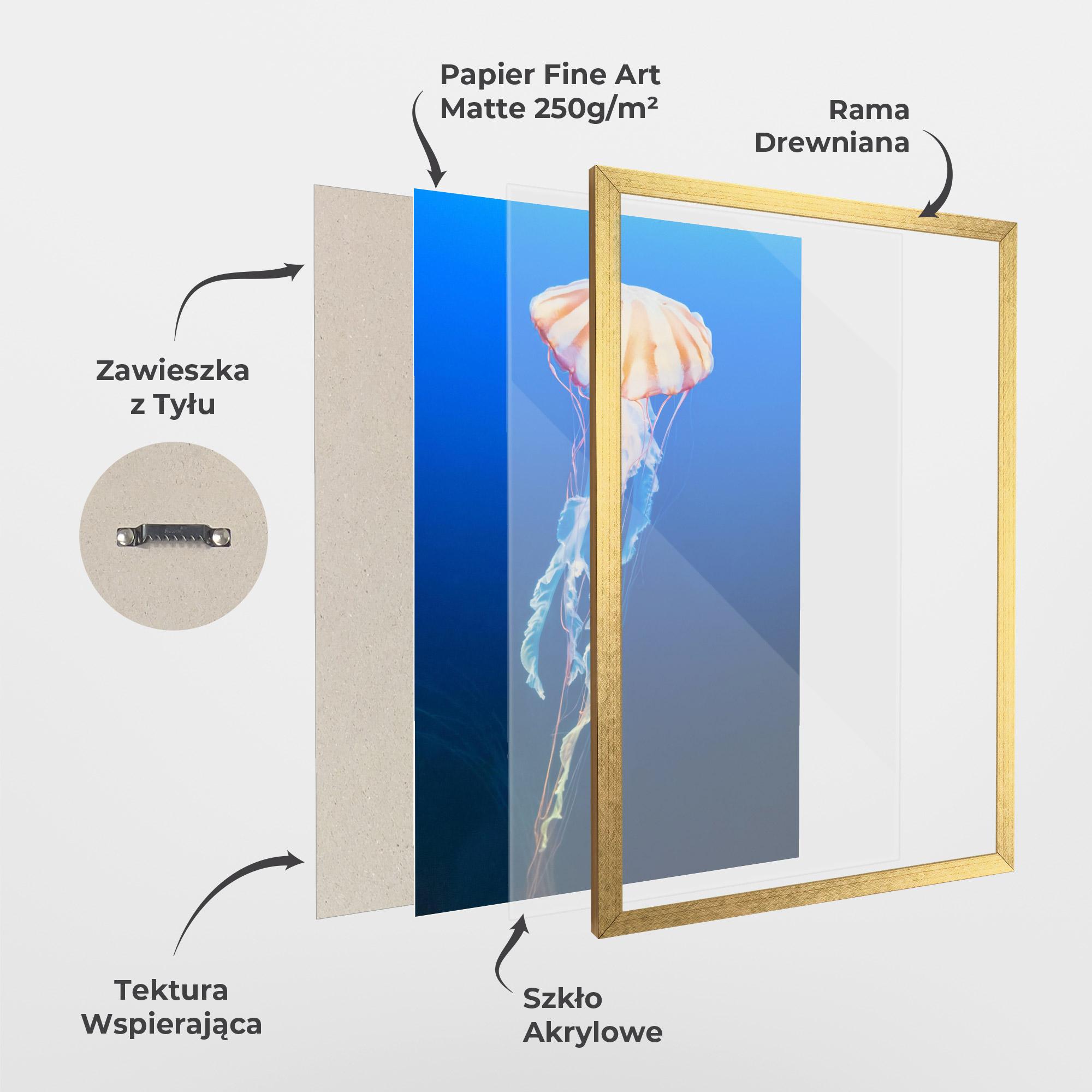 Plakat w Ramie Cream Jellyfish mockup 1