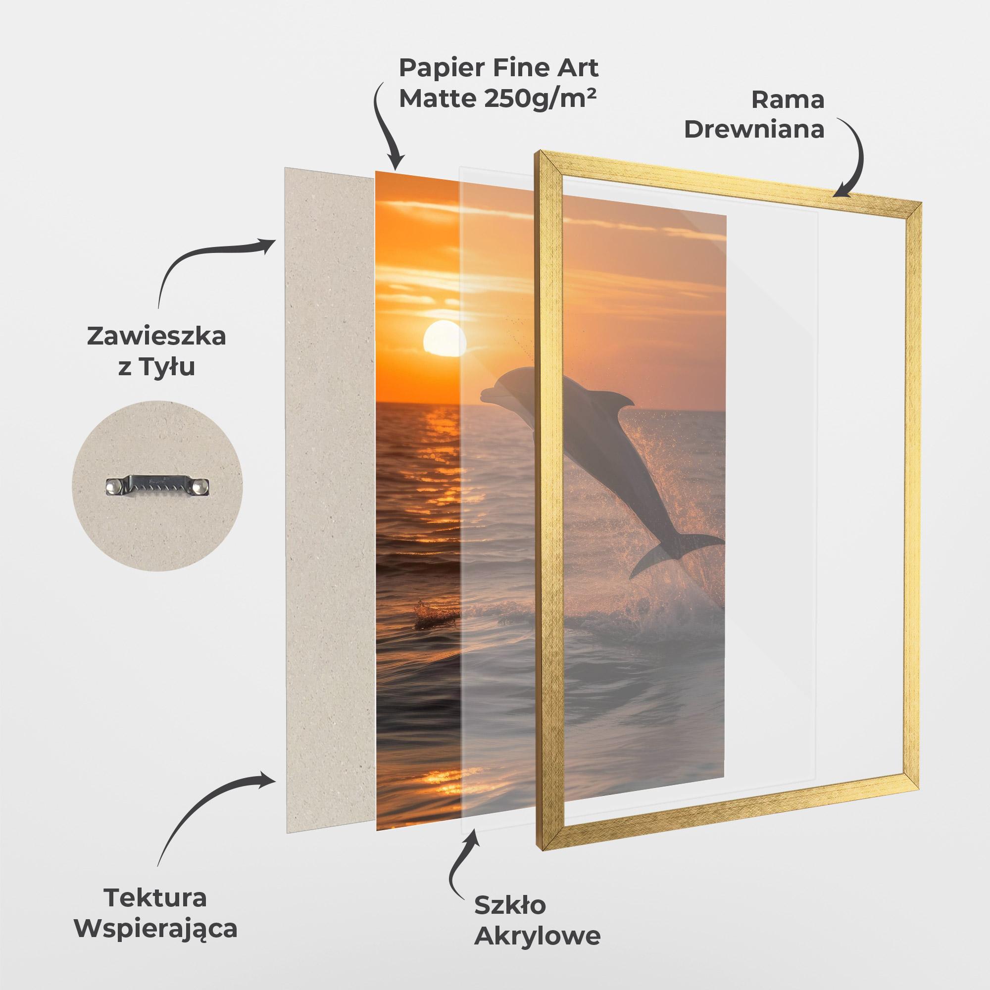 Plakat w Ramie Dolphin Jump mockup 1