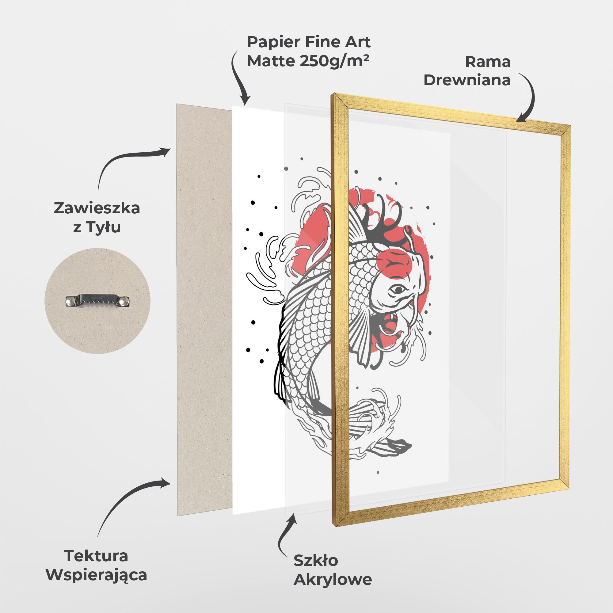 Plakat w Ramie Koi Design mockup 1